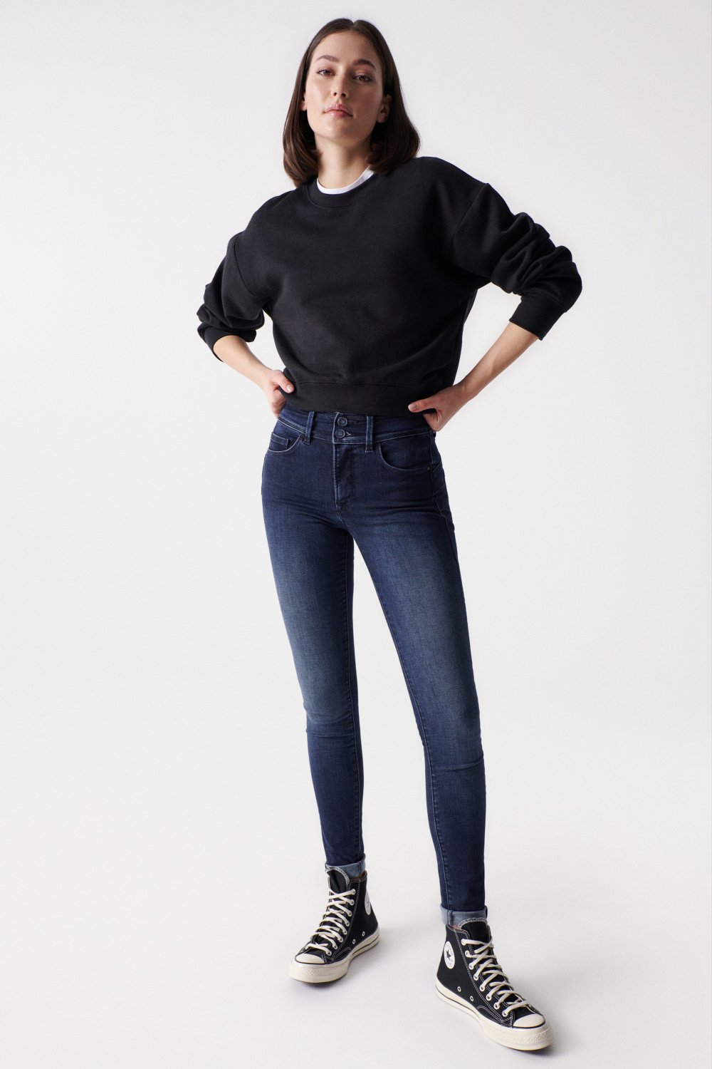 Jeans Secret Skinny Push-In con lavaggio a risciacquo Salsa Jeans   