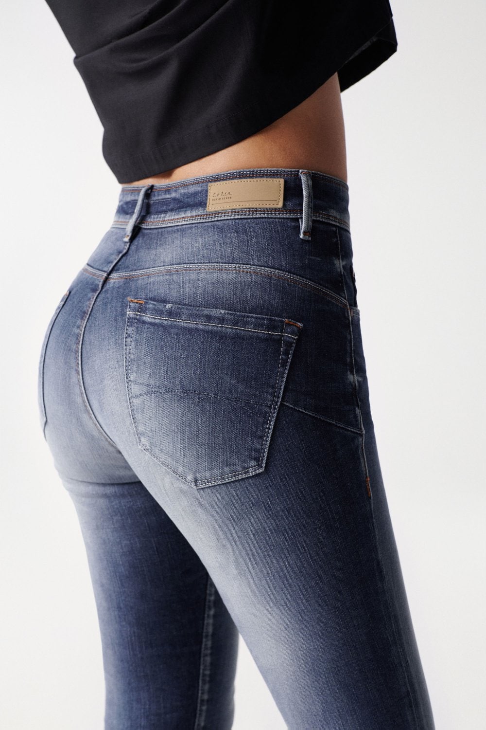 Jeans Secret Glamour Cropped Push-In lavaggio scuro Salsa Jeans   