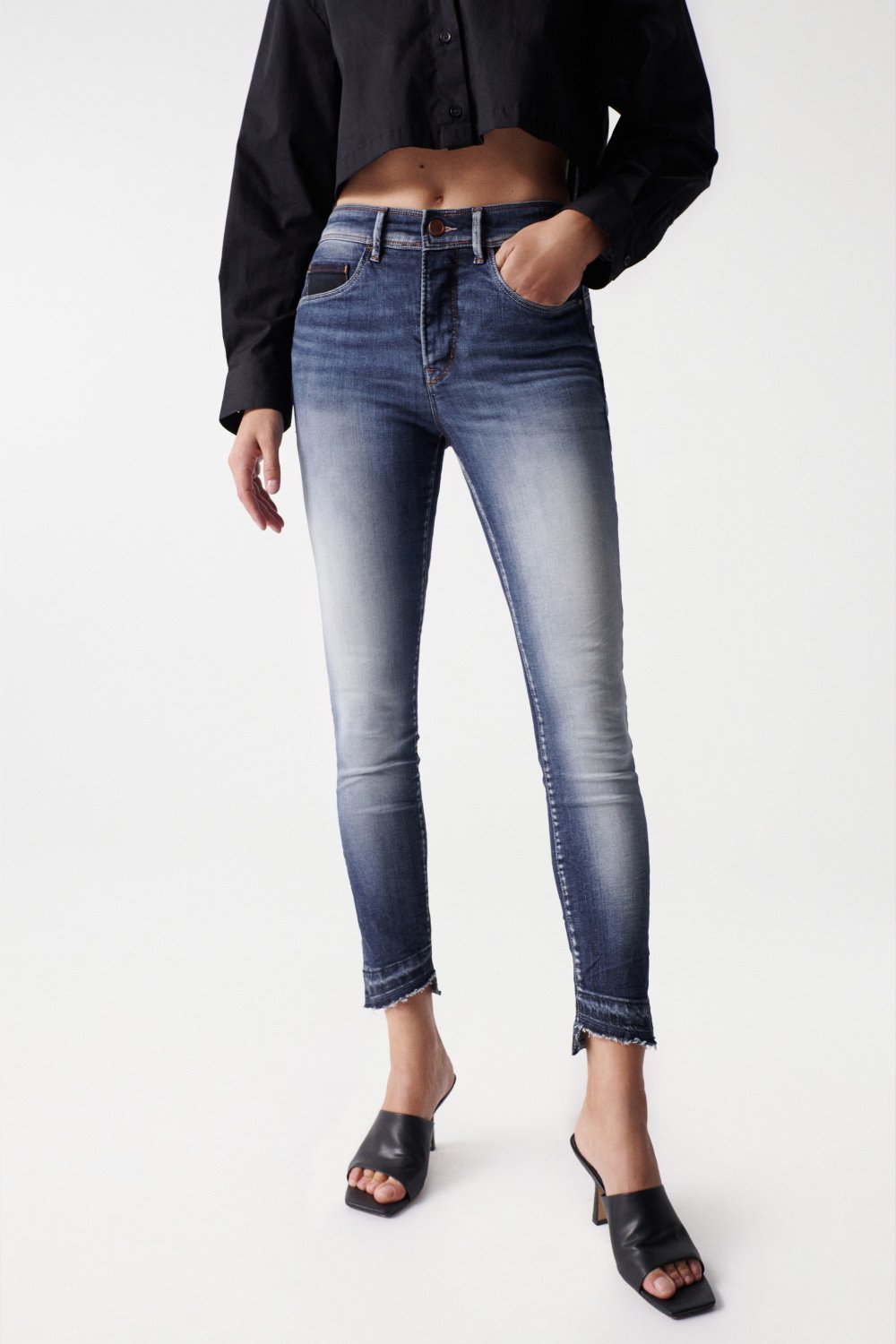 Jeans Secret Glamour Cropped Push-In lavaggio scuro Salsa Jeans   