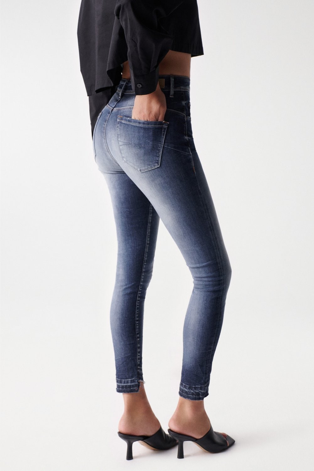 Jeans Secret Glamour Cropped Push-In lavaggio scuro Salsa Jeans   