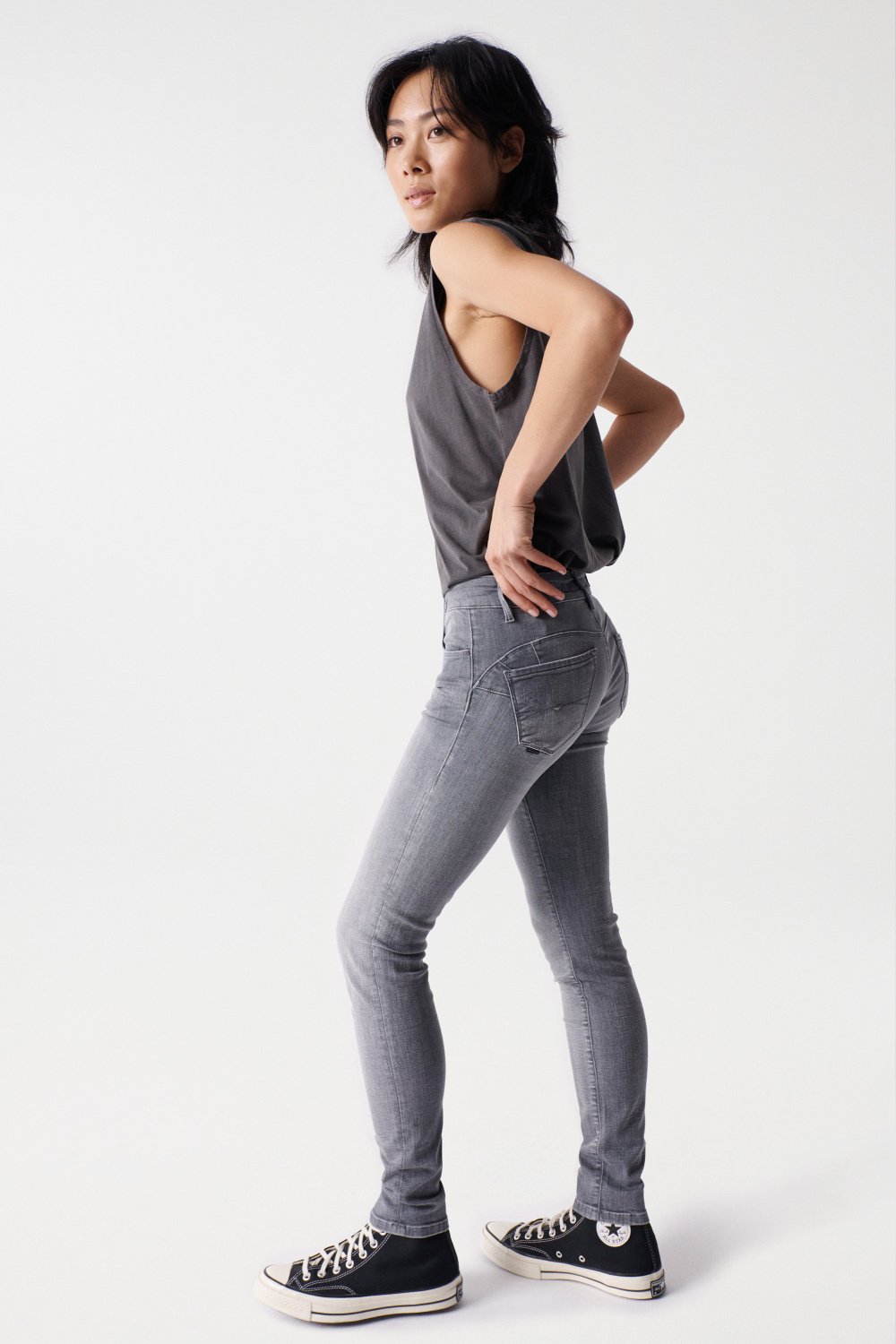 Wonder Skinny Push-Up in jeans grigio scuro Salsa Jeans   