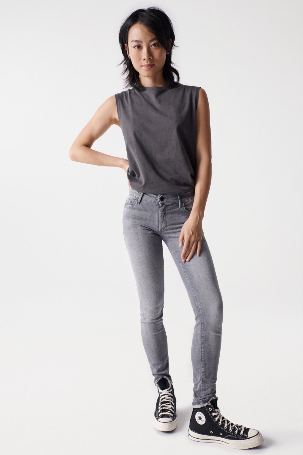 Wonder Skinny Push-Up in jeans grigio scuro Salsa Jeans   