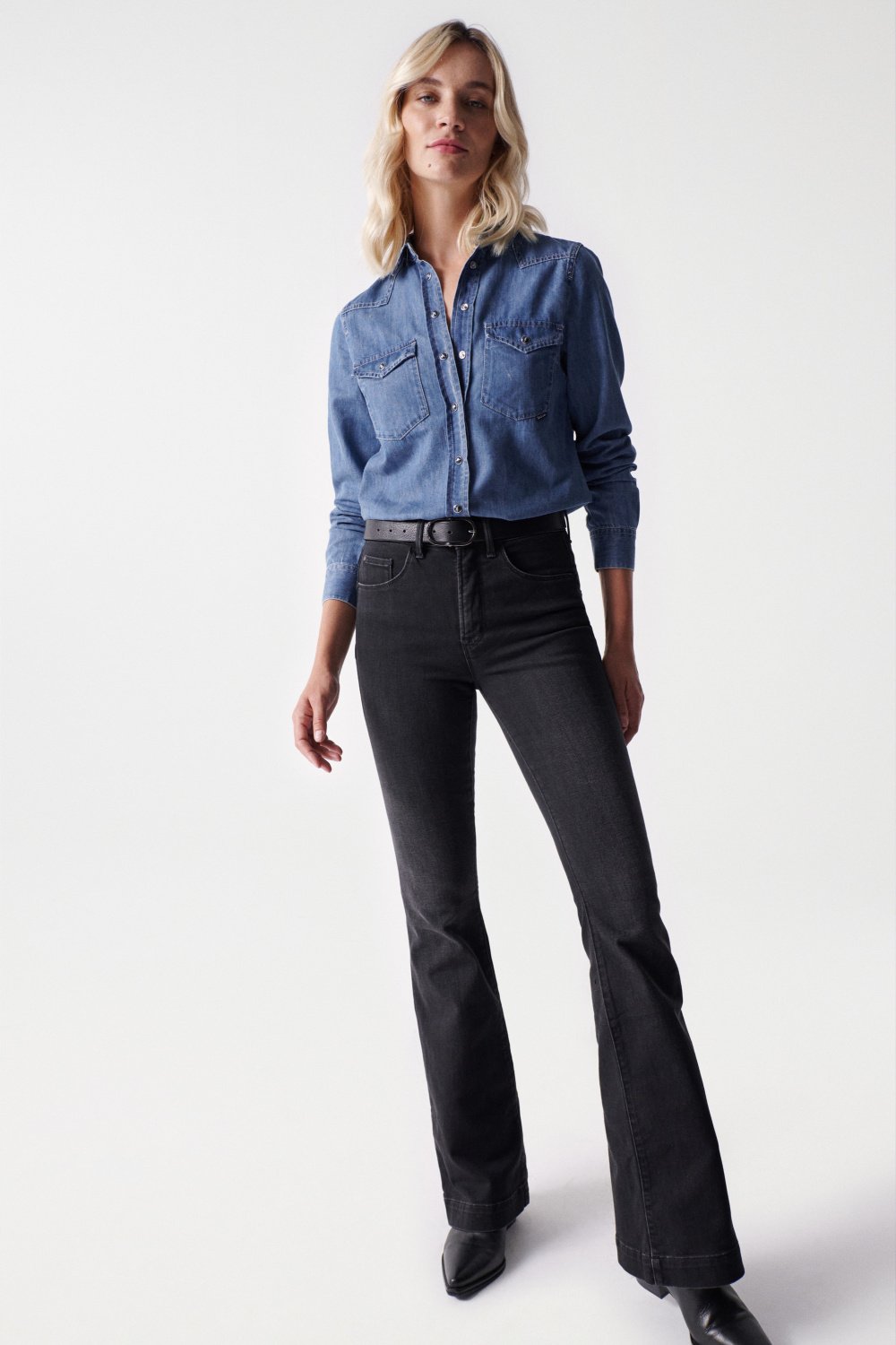 Camicia in denim Lightdenim in lavaggio medio Camicie Salsa Jeans   