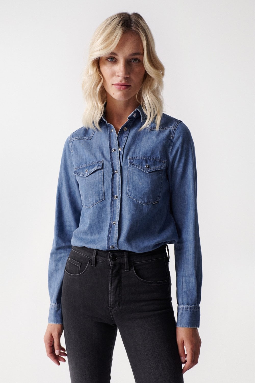 Camicia in denim Lightdenim in lavaggio medio Camicie Salsa Jeans   