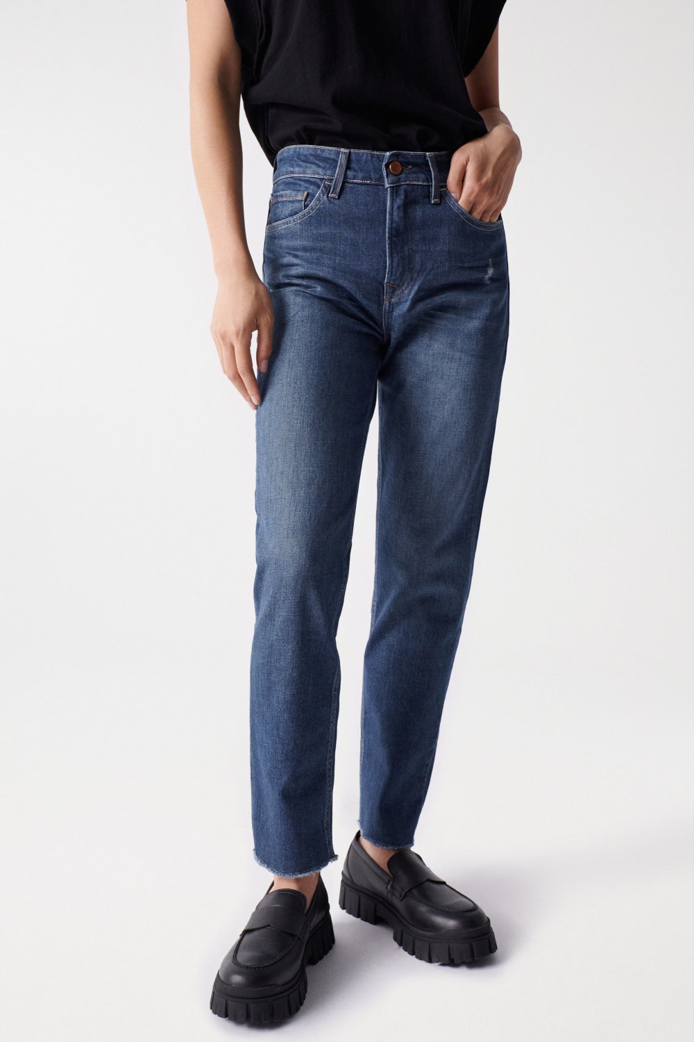 Jeans True Cropped Slim Comfort in lavaggio medio Salsa Jeans   