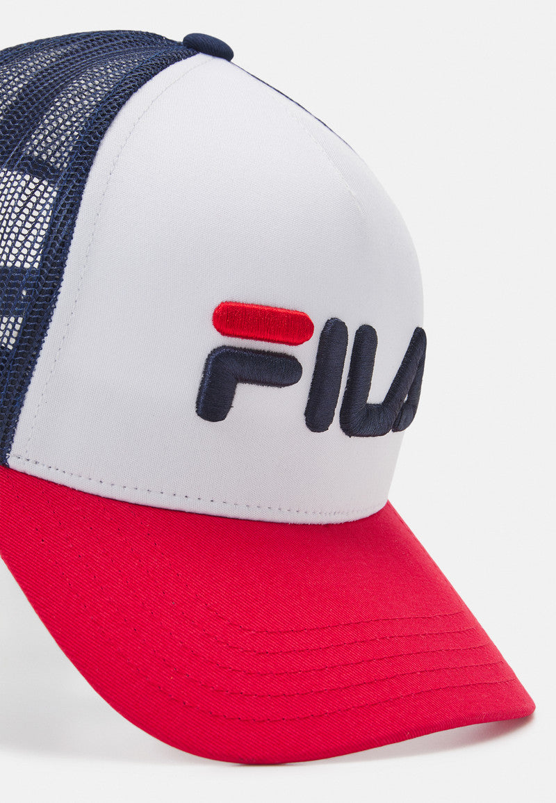 Beppu Trucker Cap Linear Logo Snap Back in rosso-bianco-blu Caps Fila   