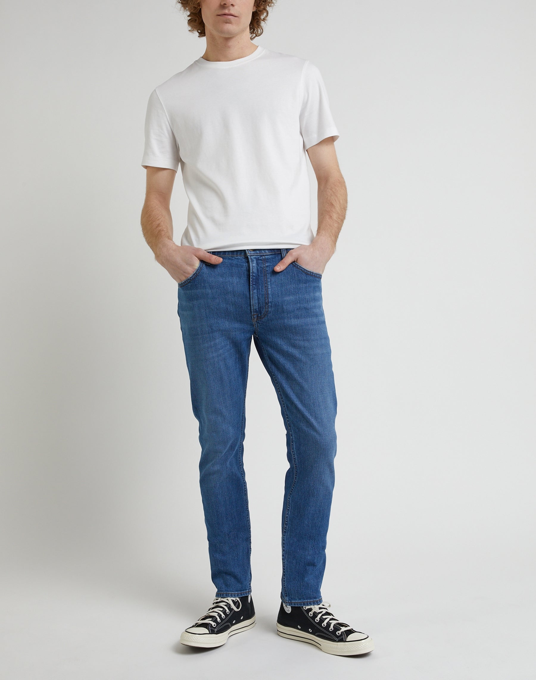 Cavaliere in jeans usati blu umido Lee   