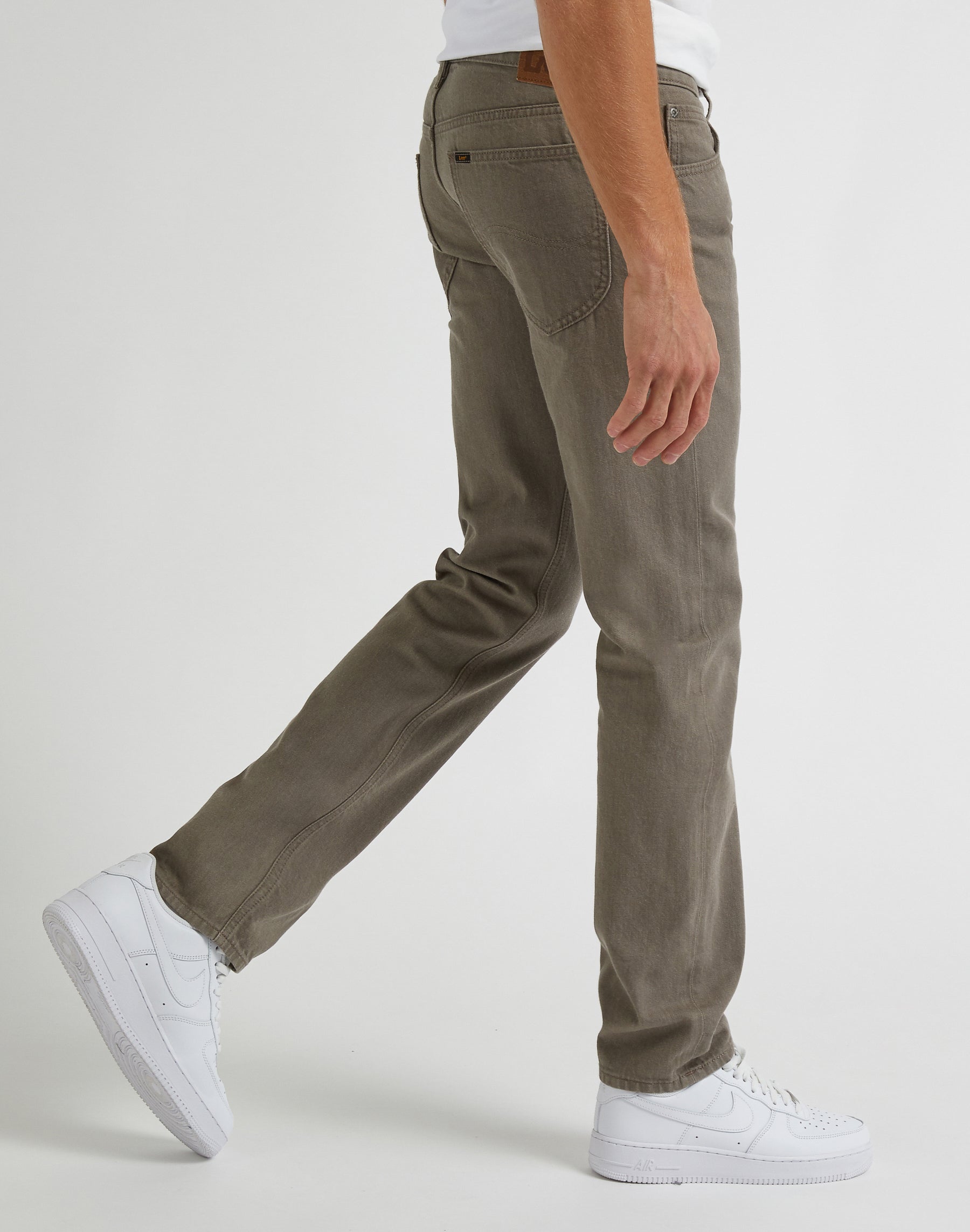 Pantaloni Daren Zip Fly Low Stretch in Mushroom Lee   