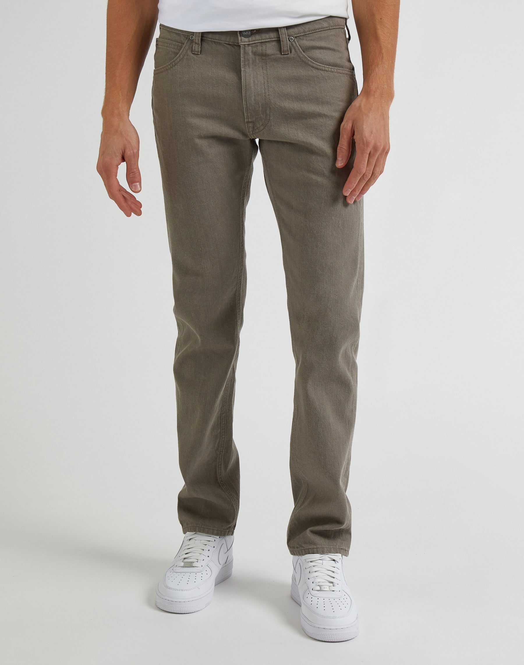 Pantaloni Daren Zip Fly Low Stretch in Mushroom Lee   