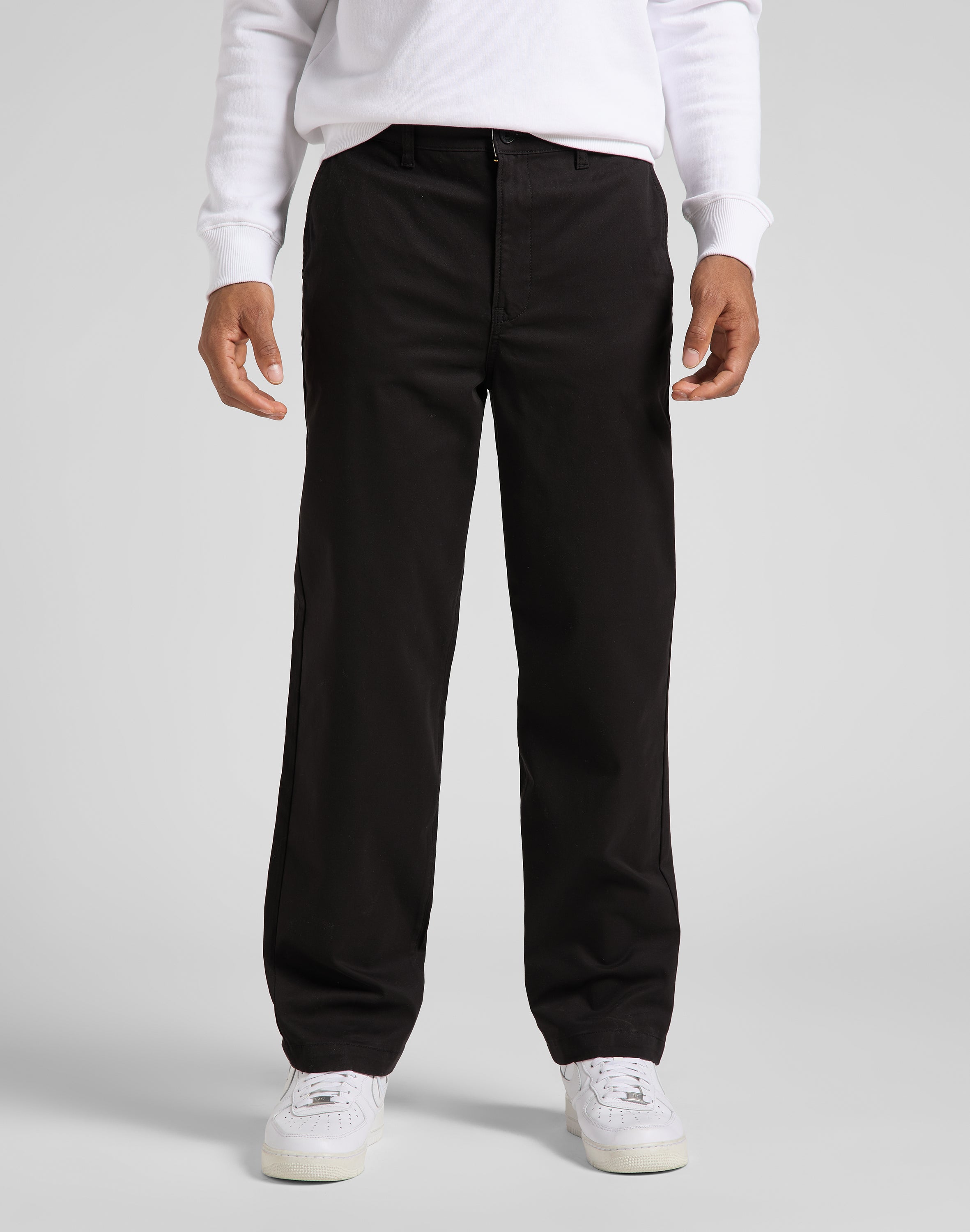 Pantaloni chino rilassati in nero Lee   