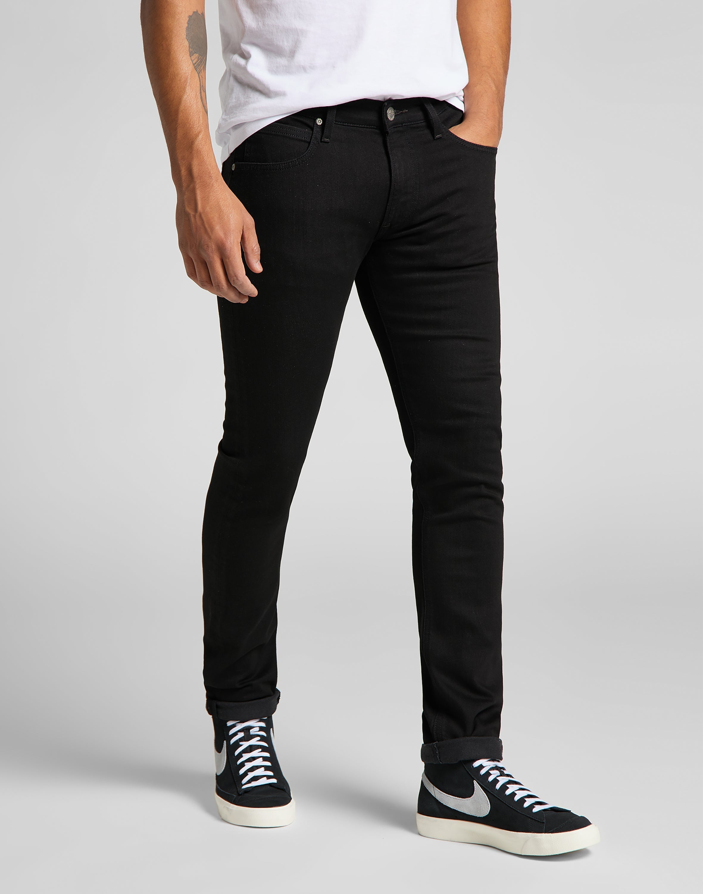 Jeans Luke Low Stretch in nero pulito Lee   