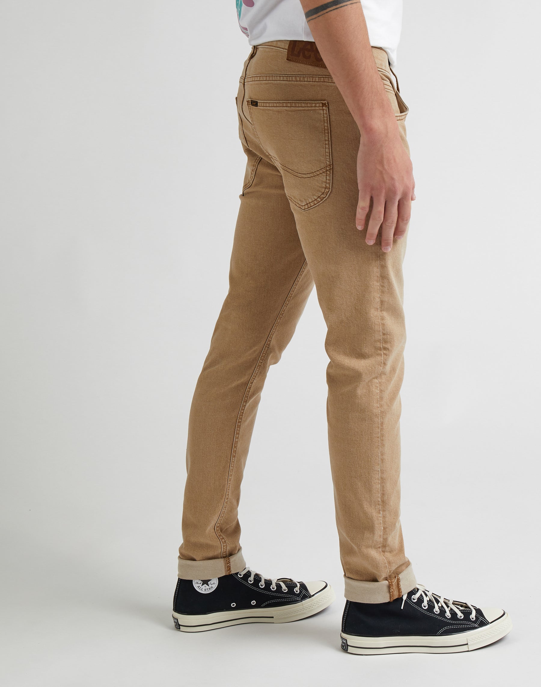 Pantaloni Luke Low Stretch in castagno chiaro Lee   