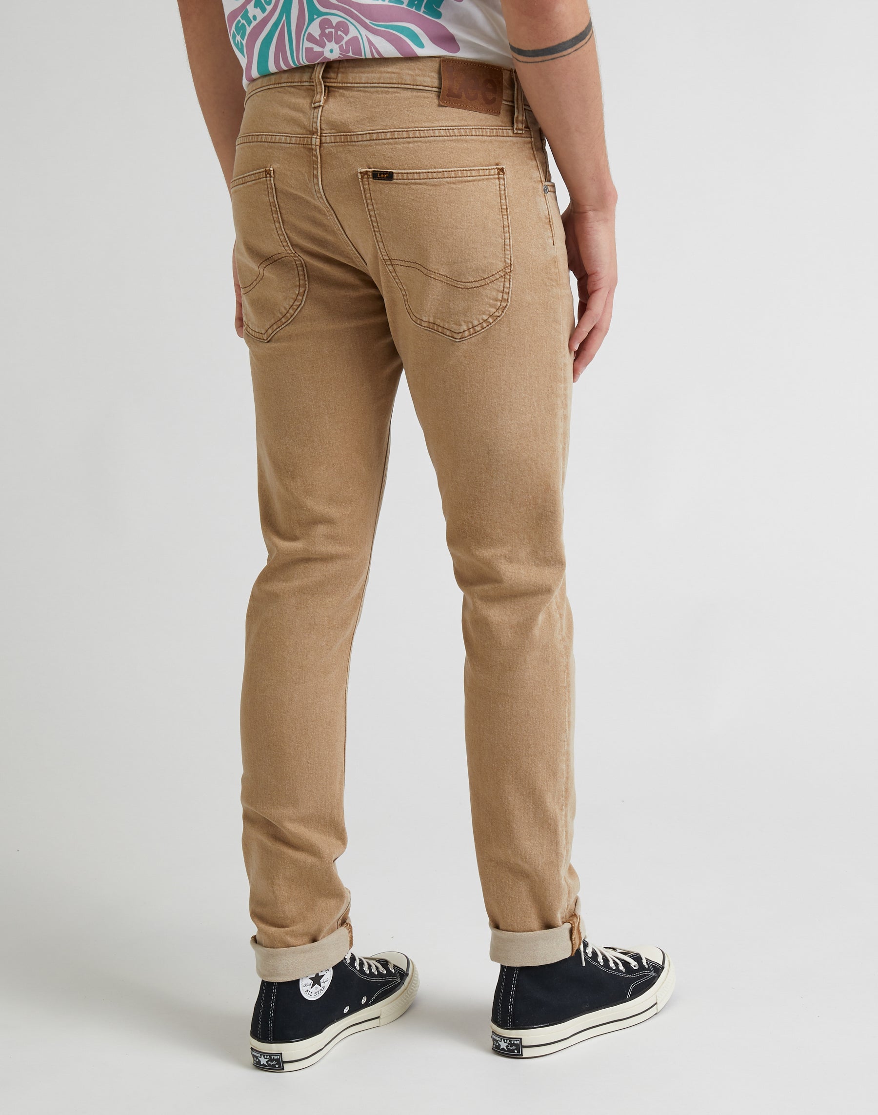 Pantaloni Luke Low Stretch in castagno chiaro Lee   