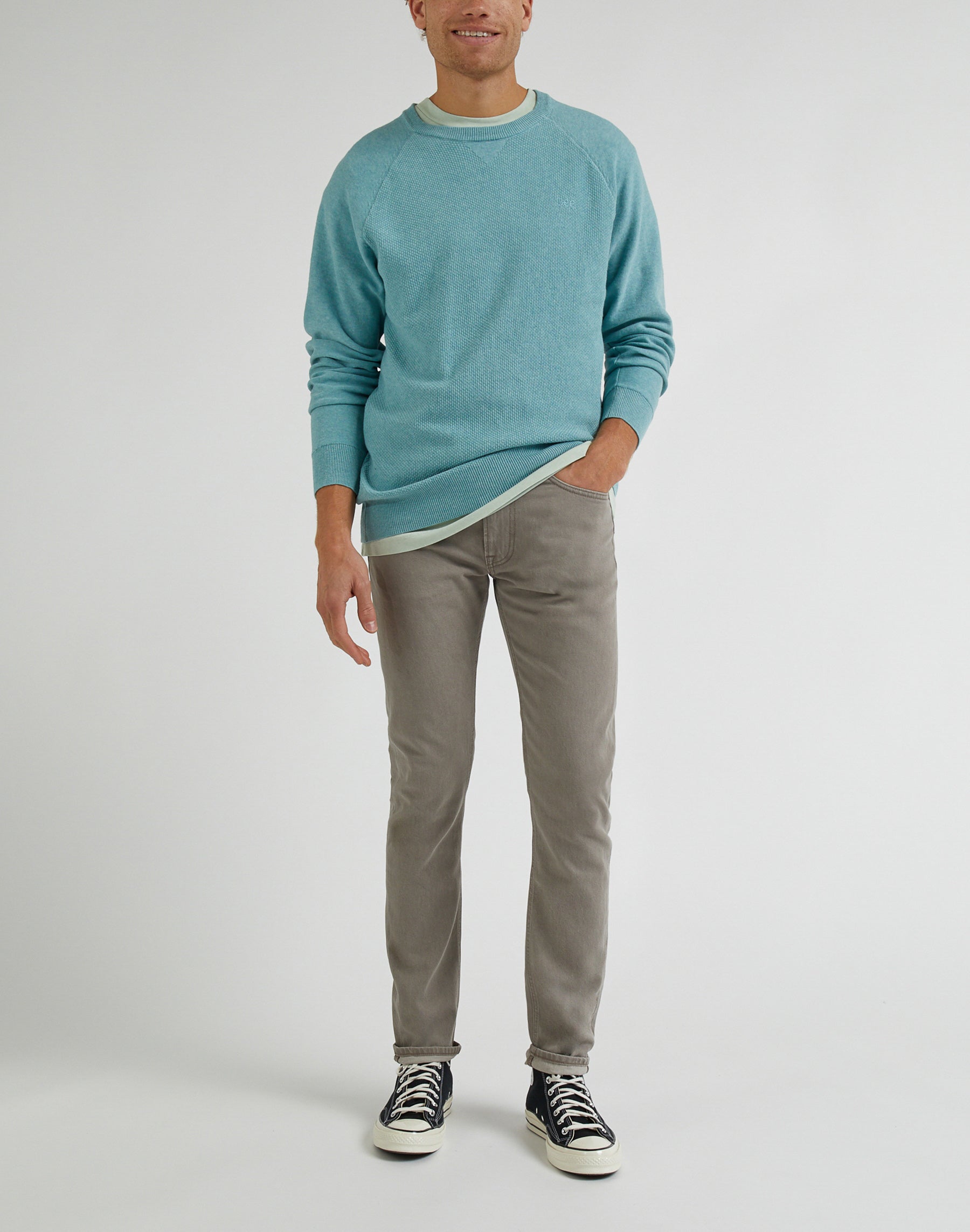 Pantaloni Luke Low Stretch in Mushroom Light Lee   