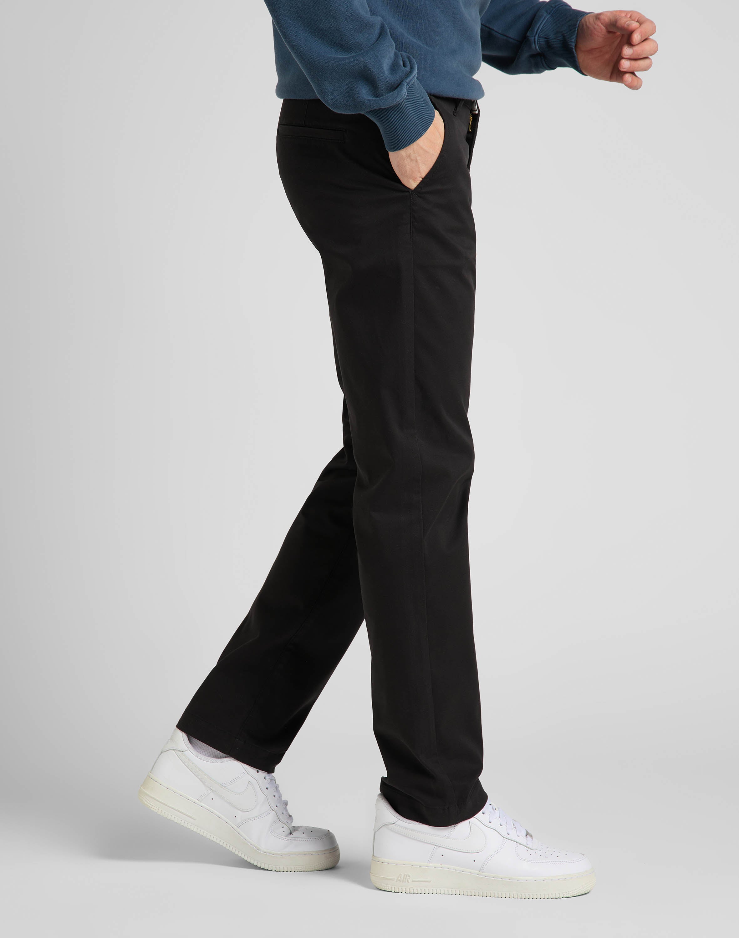 Pantaloni chino regolari in nero Lee   