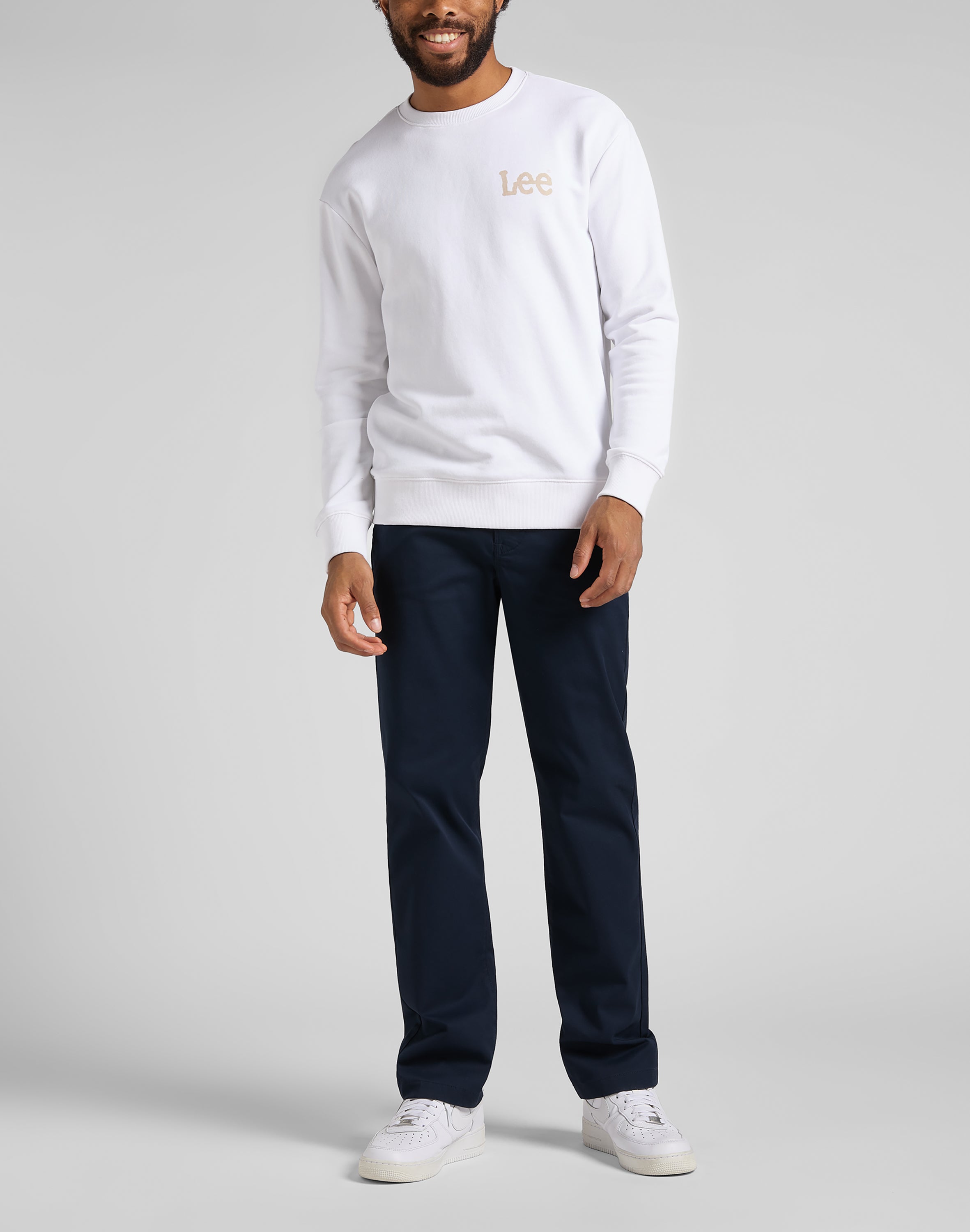 Pantaloni chino regular in blu scuro Lee   