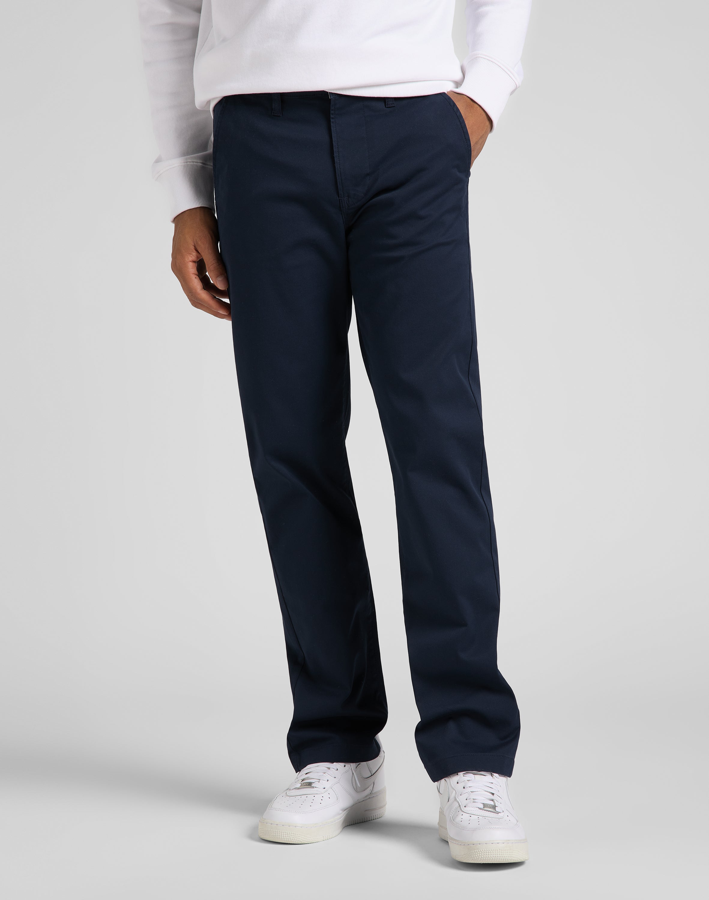 Pantaloni chino regular in blu scuro Lee   