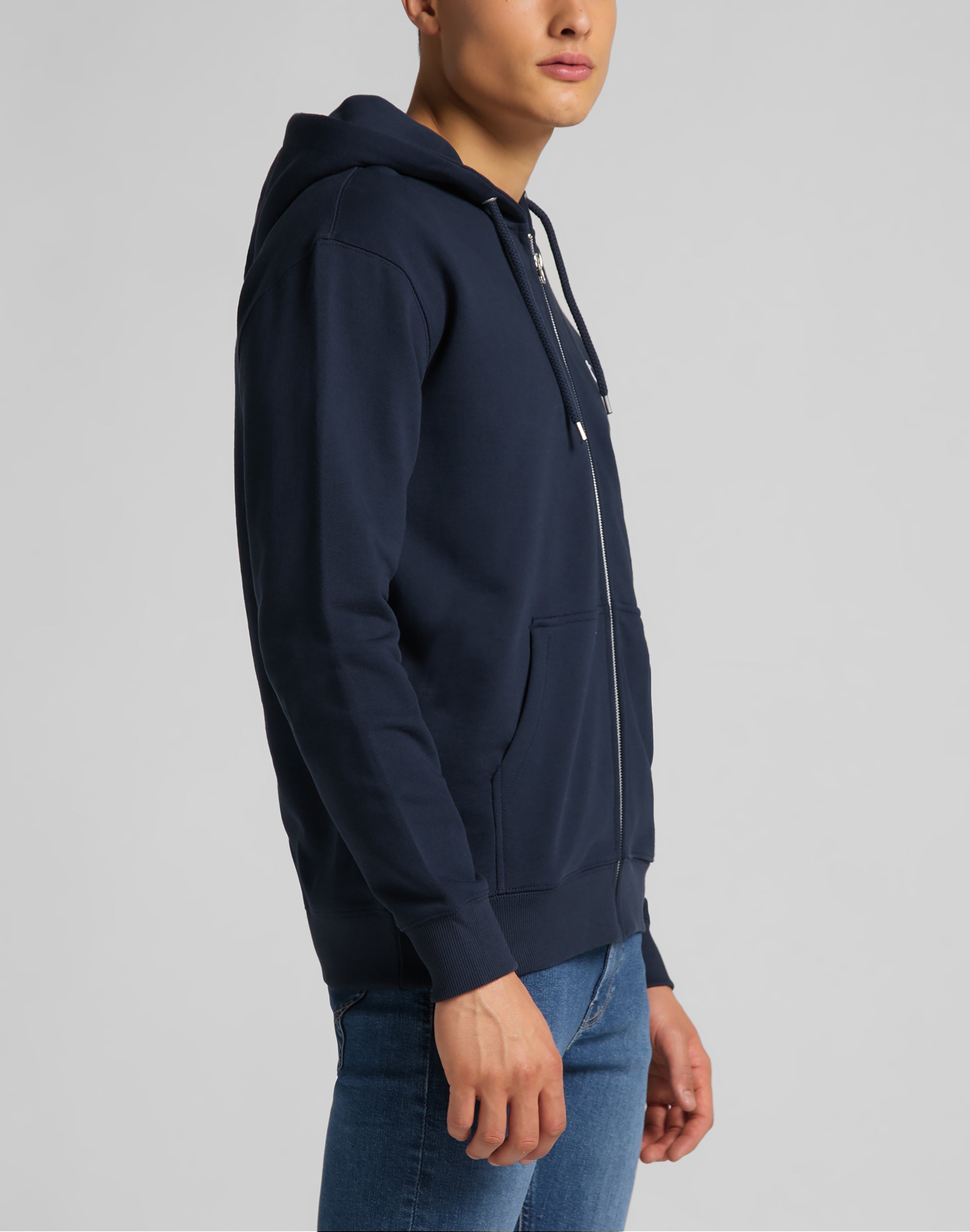 Felpa con cappuccio Basic Zip Through in Navy Sweat Jackets Lee   