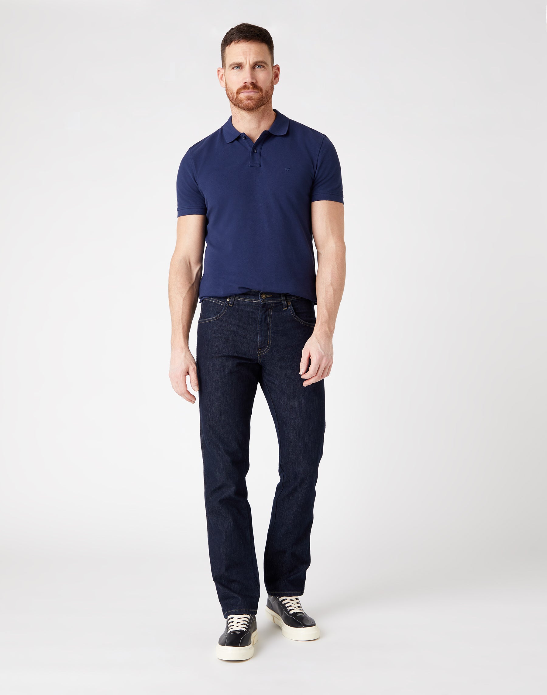 Jeans Wrangler regular fit medium stretch con lavaggio a risciacquo   