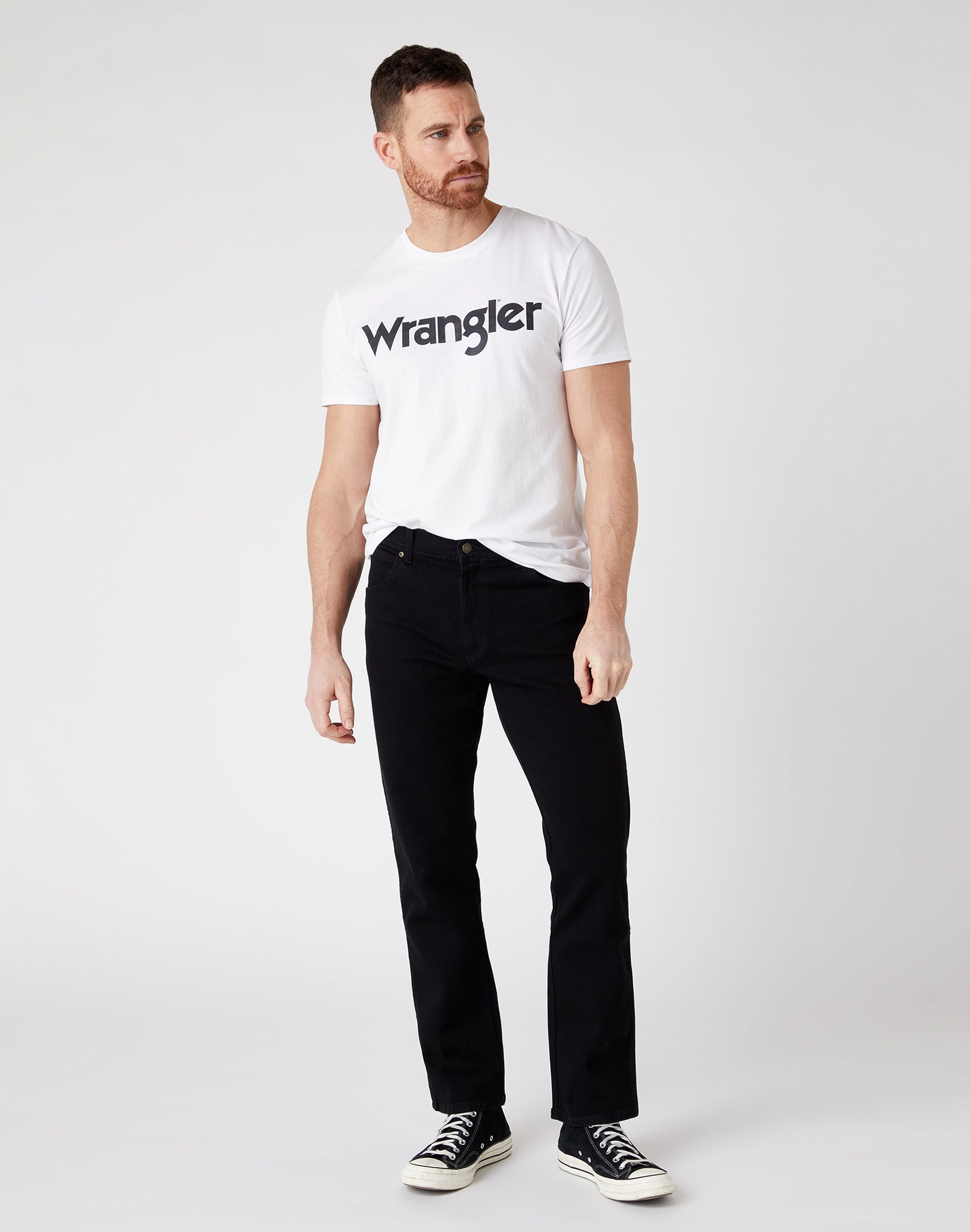 Jeans Wrangler Regular Fit Low Stretch in nero   