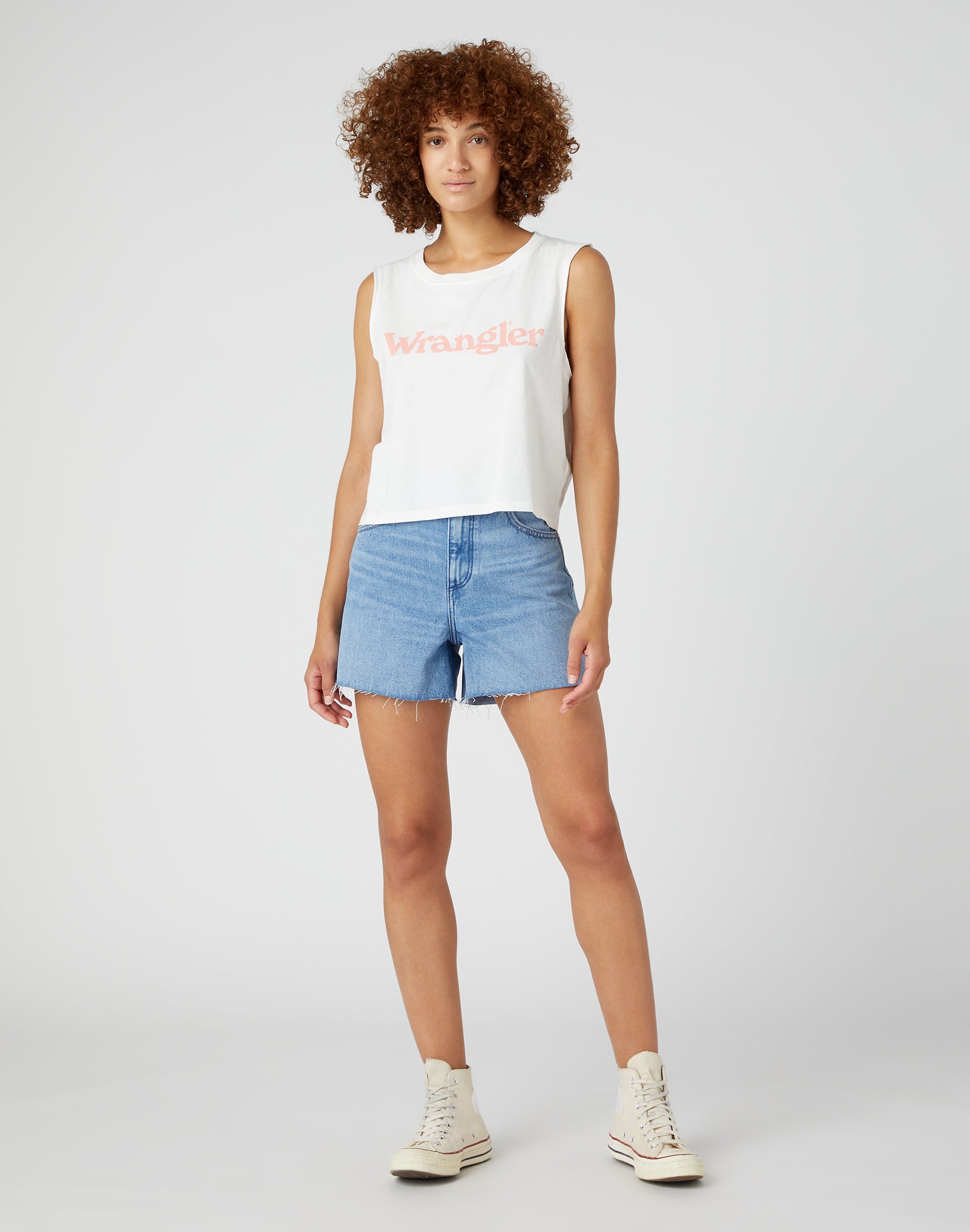 Donna in Lost Control Jean Shorts Wrangler   