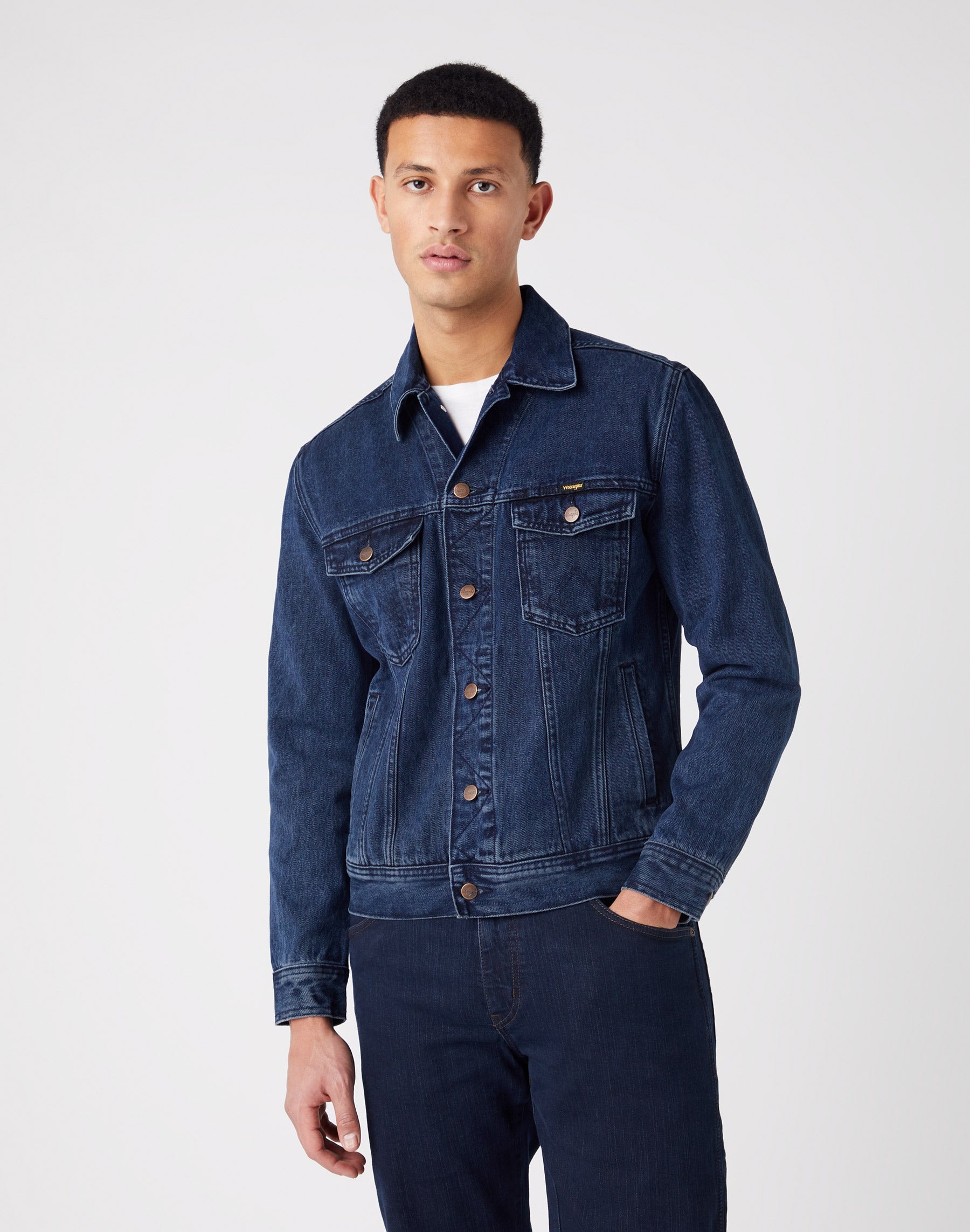 Giacca Authentic in blu carbone Stone Jackets Wrangler   