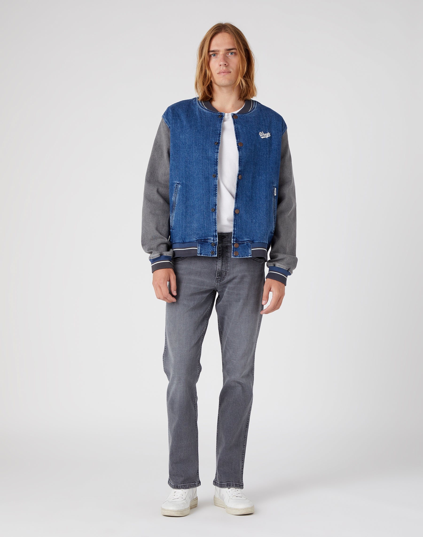 Giacca da baseball in Easy Indigo Giacche Wrangler   