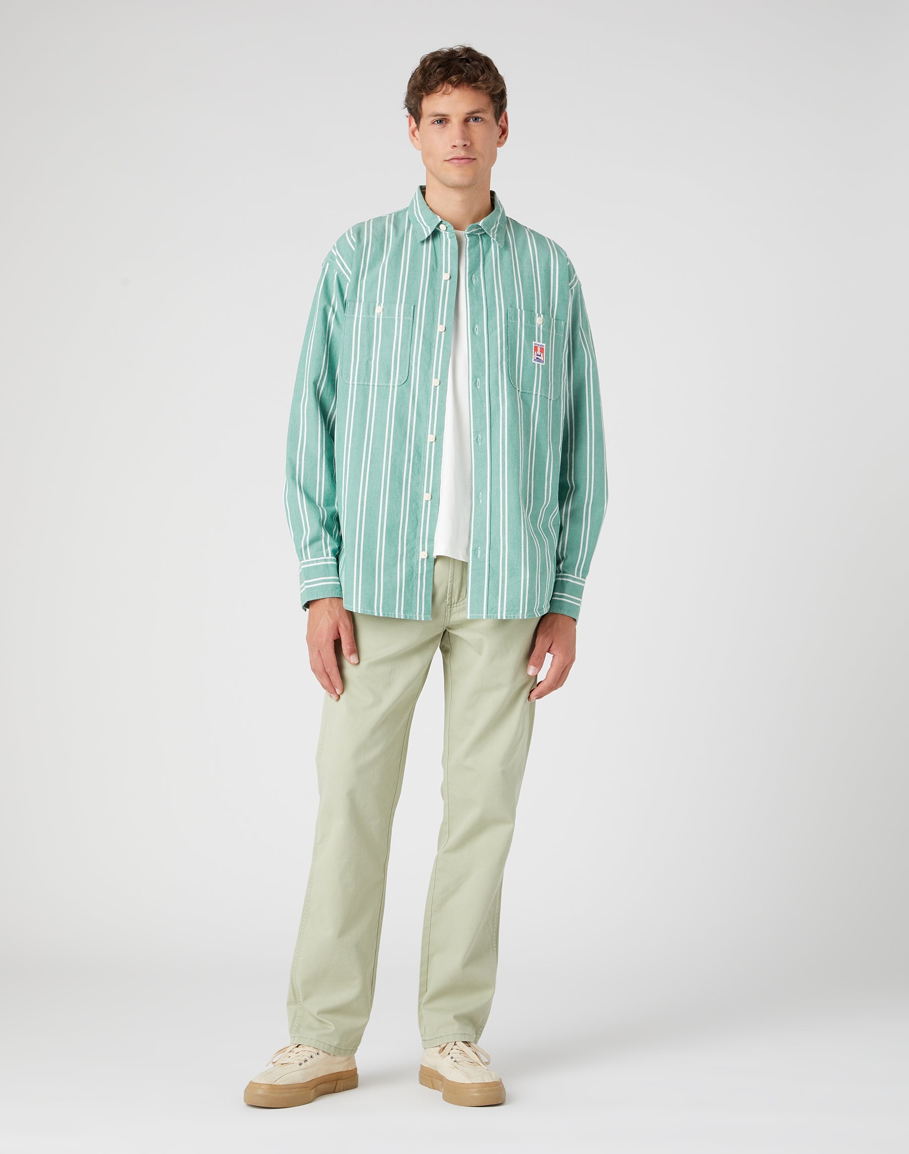 Casey Jones - Camicia Utility a due tasche verde pino Camicie Wrangler   