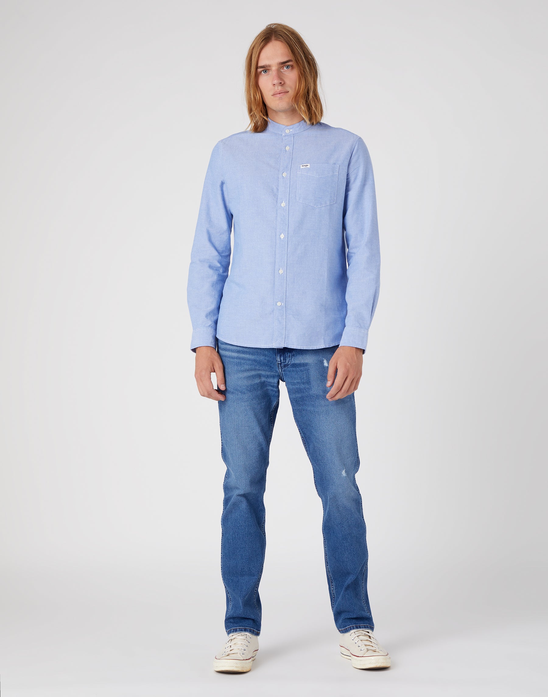 Camicia monotasche in Limoges Blue Camicie Wrangler   