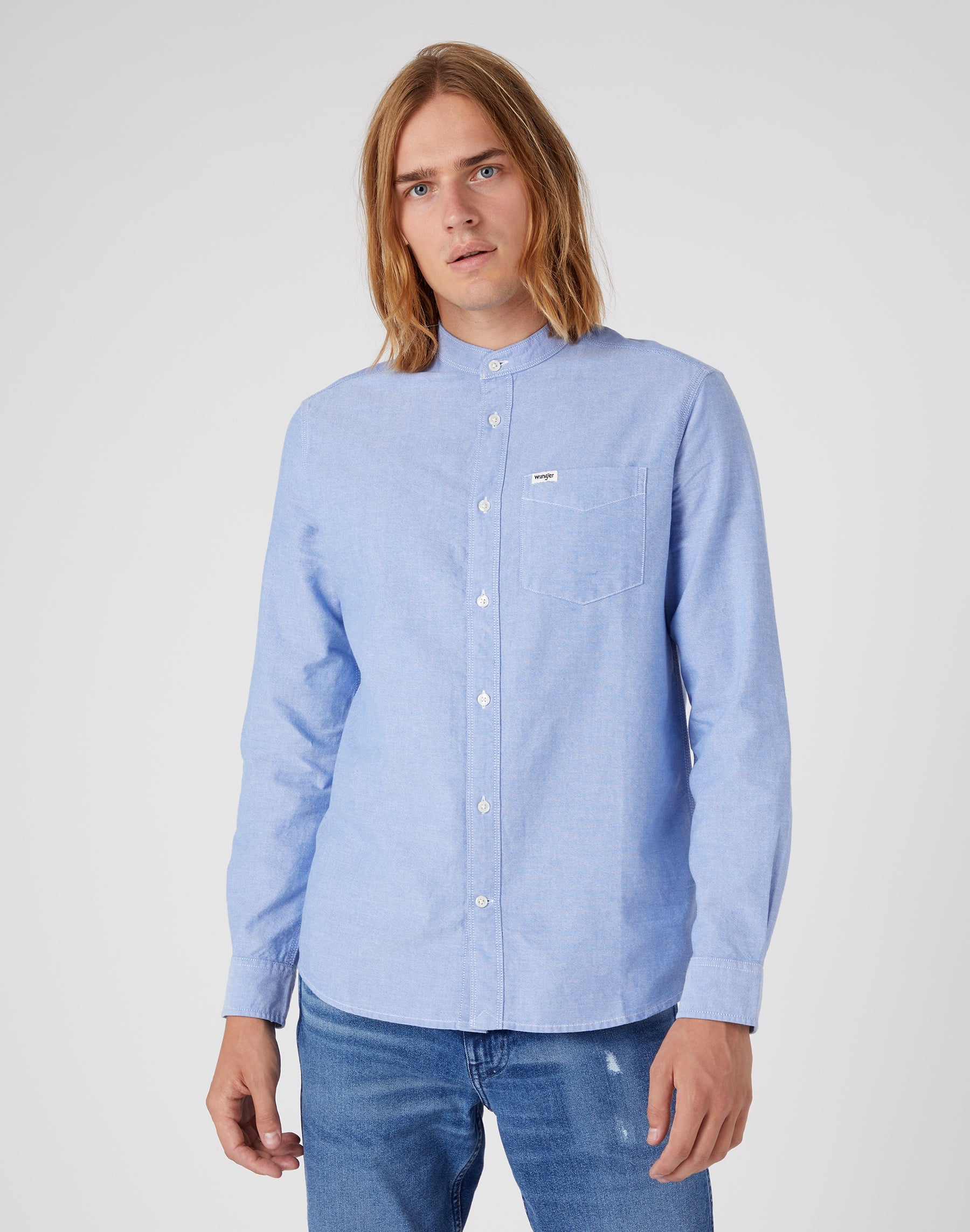 Camicia monotasche in Limoges Blue Camicie Wrangler   