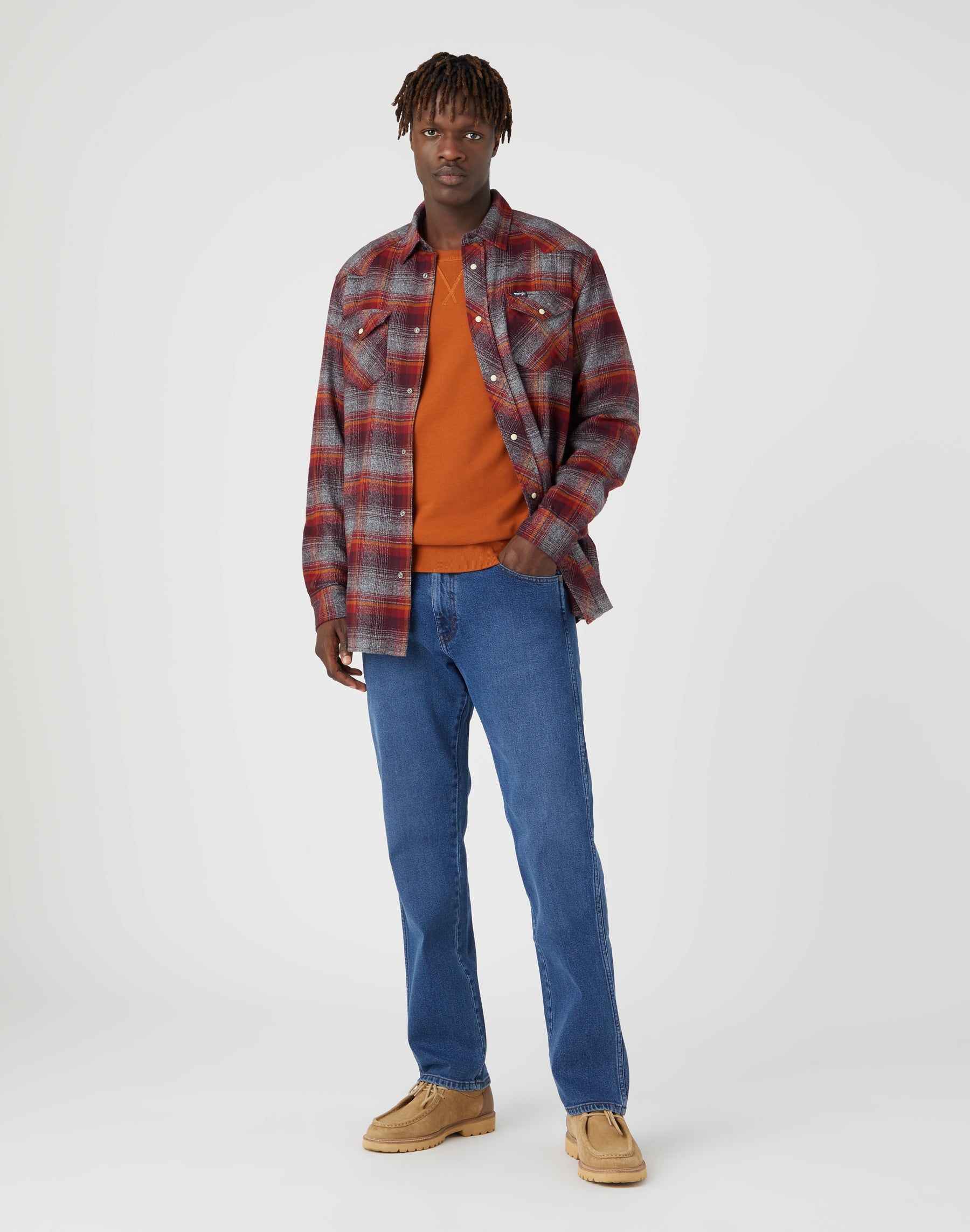 Camicia Heritage in rosso rabarbaro Camicie Wrangler   