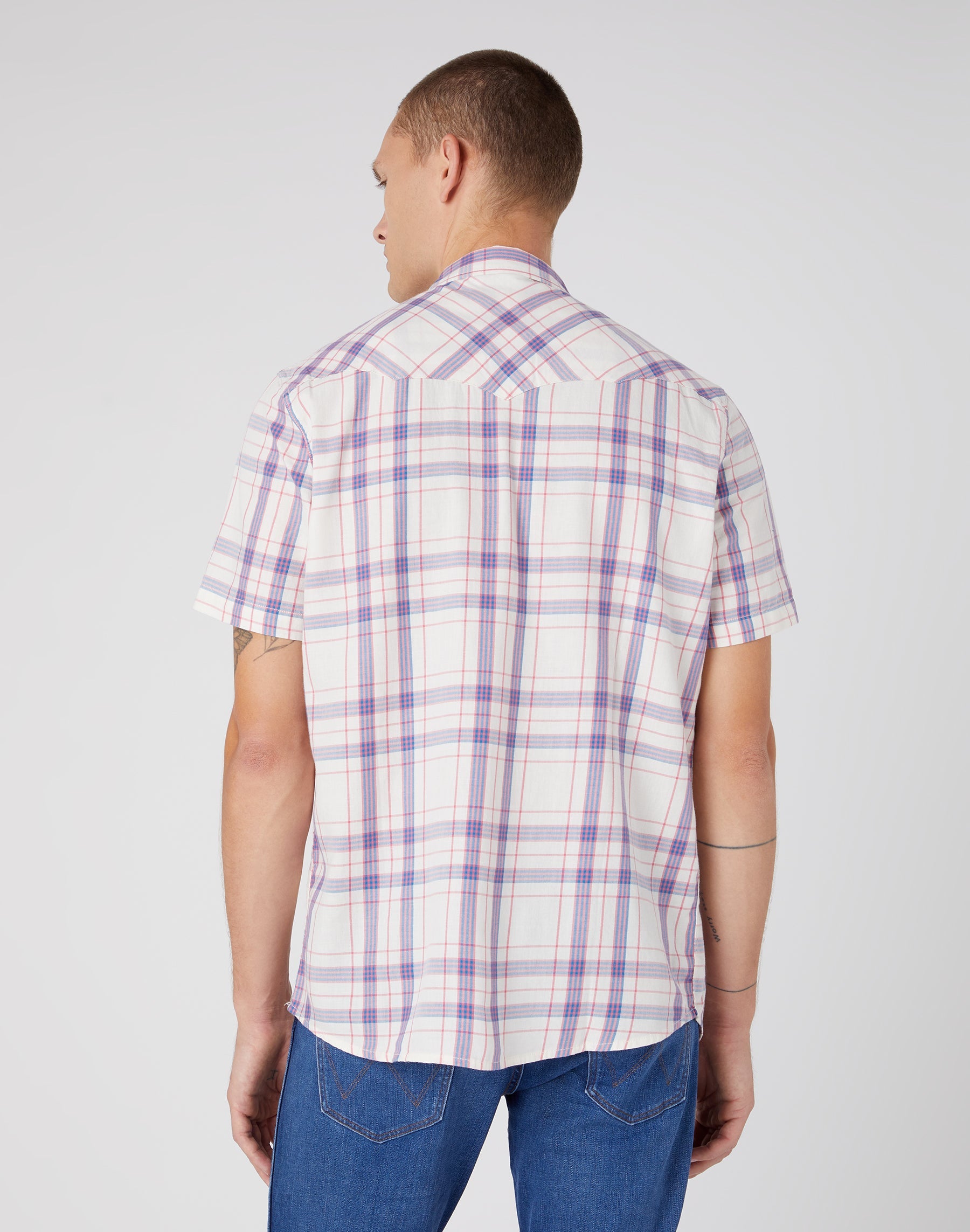 Camicia a maniche corte Western in camicie bianche usurate Wrangler   