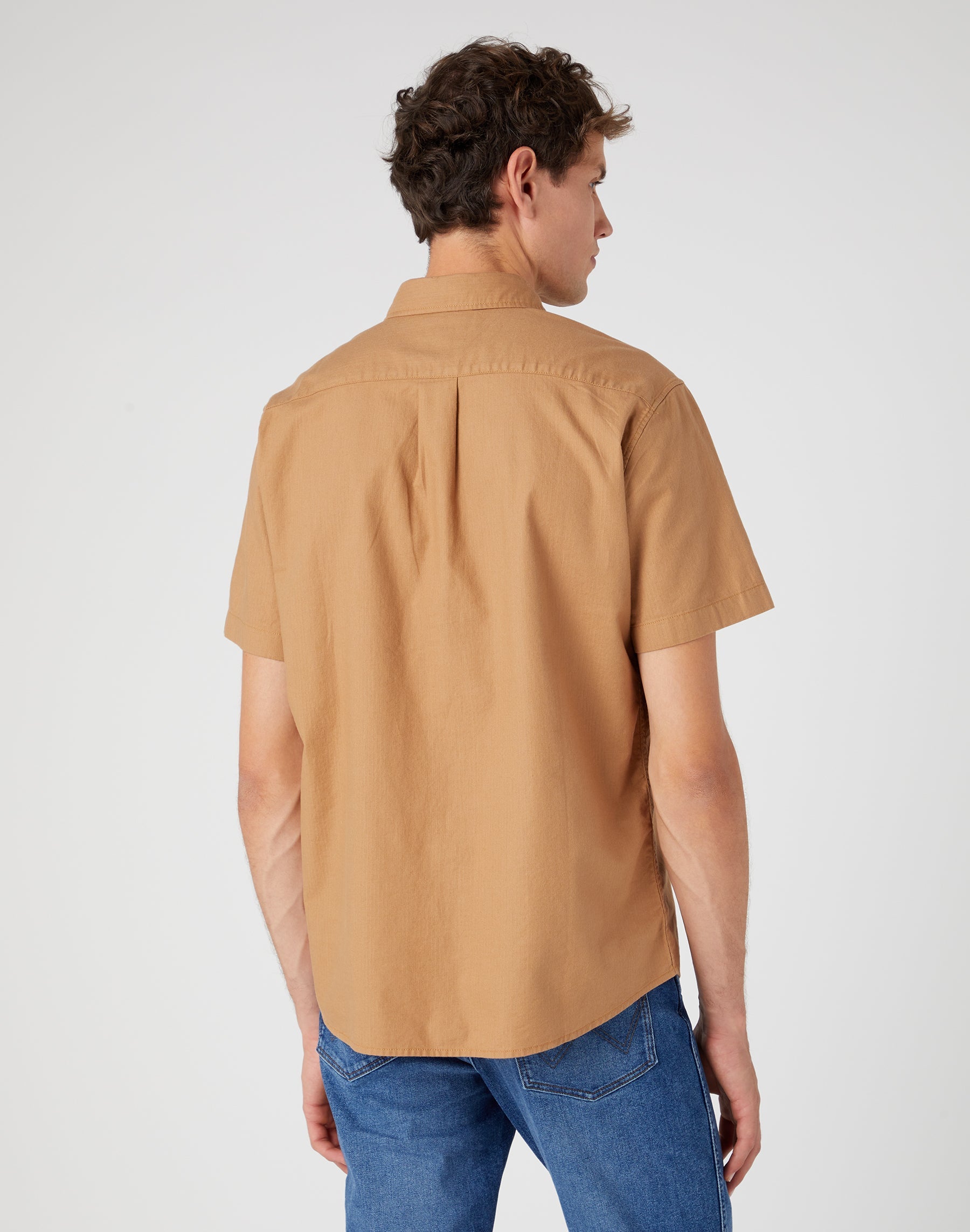 Camicia monotasche a maniche corte in marrone tabacco Camicie Wrangler   