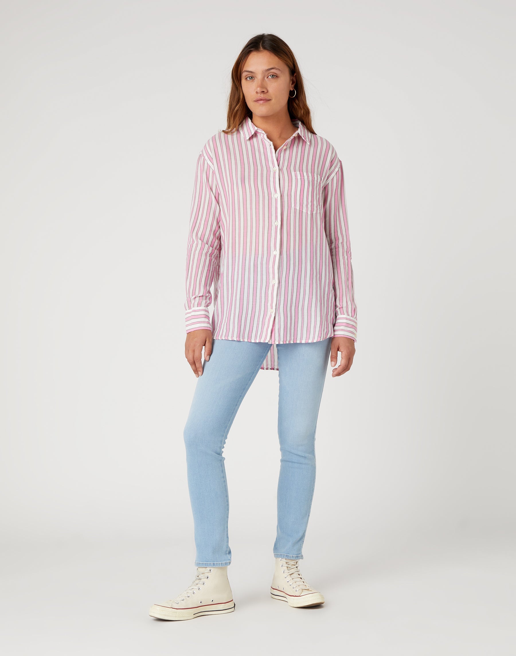 Camicia monotasche in rosa fucsia Camicie Wrangler   