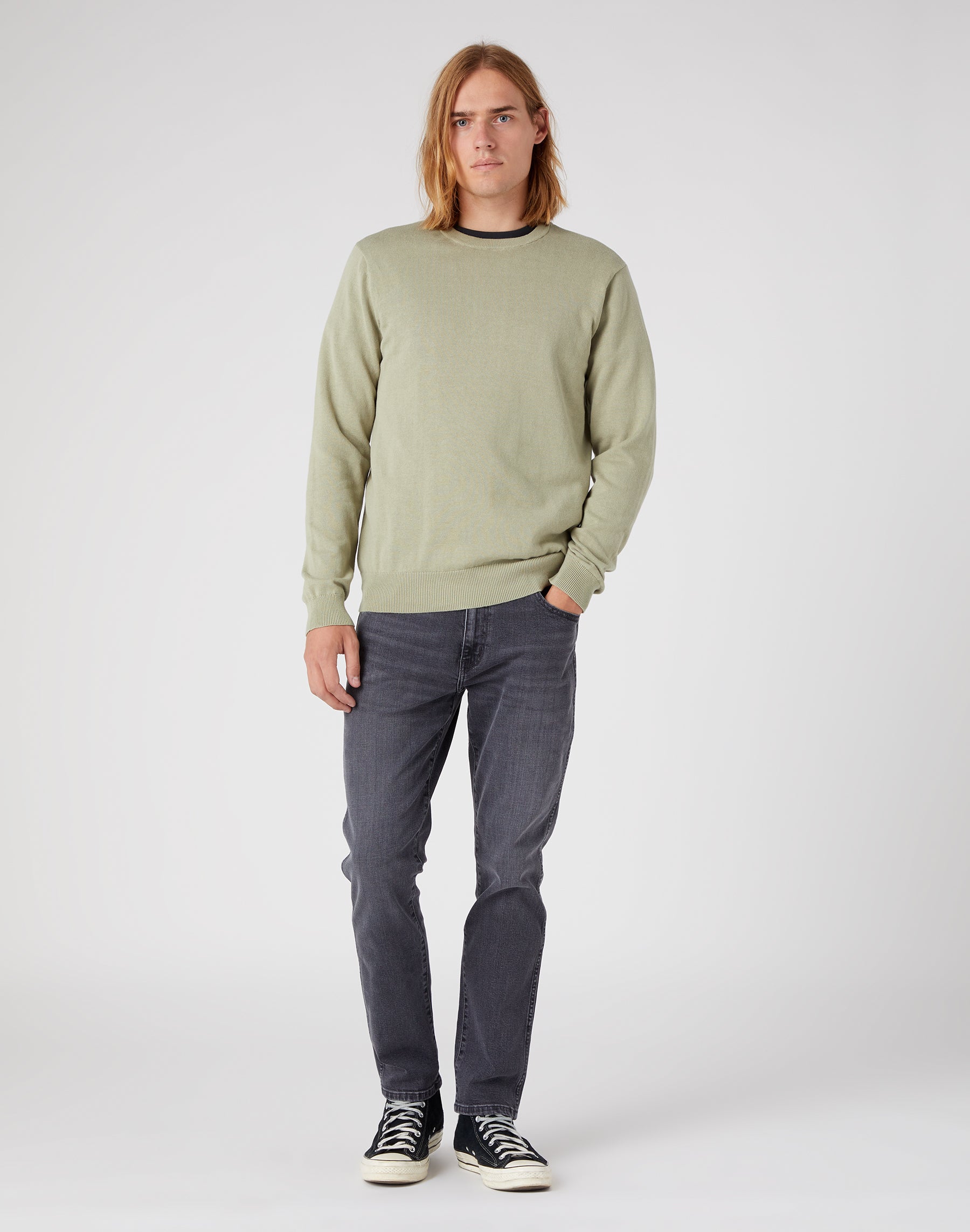 Maglia girocollo in Tea Leaf Maglioni Wrangler   