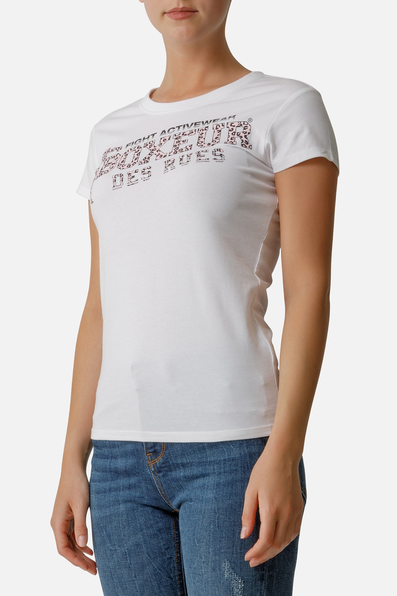 Maglietta girocollo con logo frontale in bianco T-Shirts Boxeur des Rues   