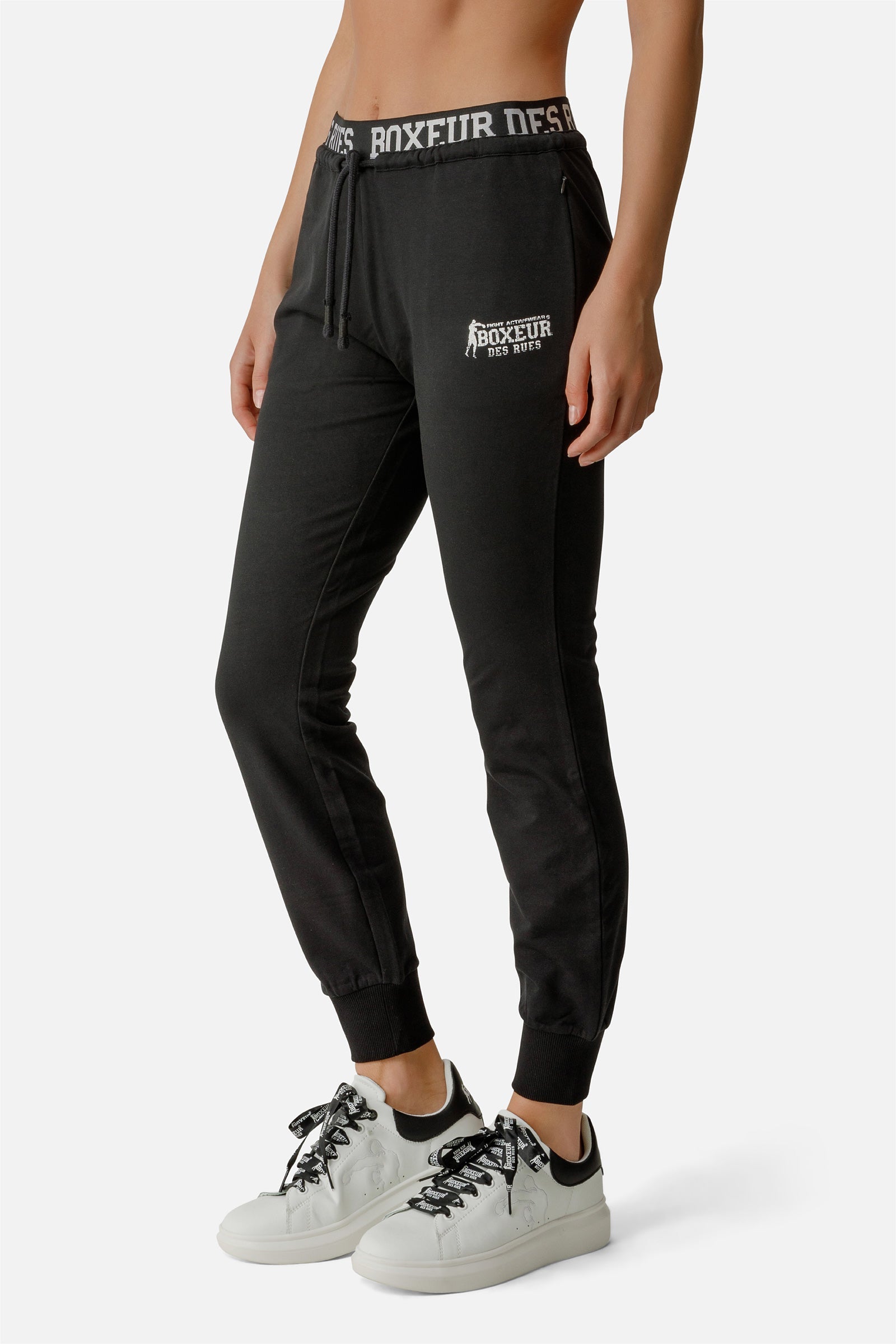 Pantaloni essenziali con logo in nero Boxeur des Rues   