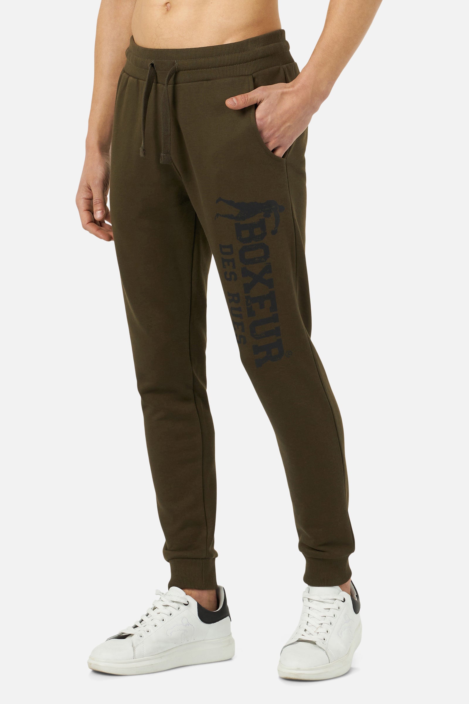 Pantalone felpato slim fit con logo in pantaloni dell'esercito Boxeur des Rues   