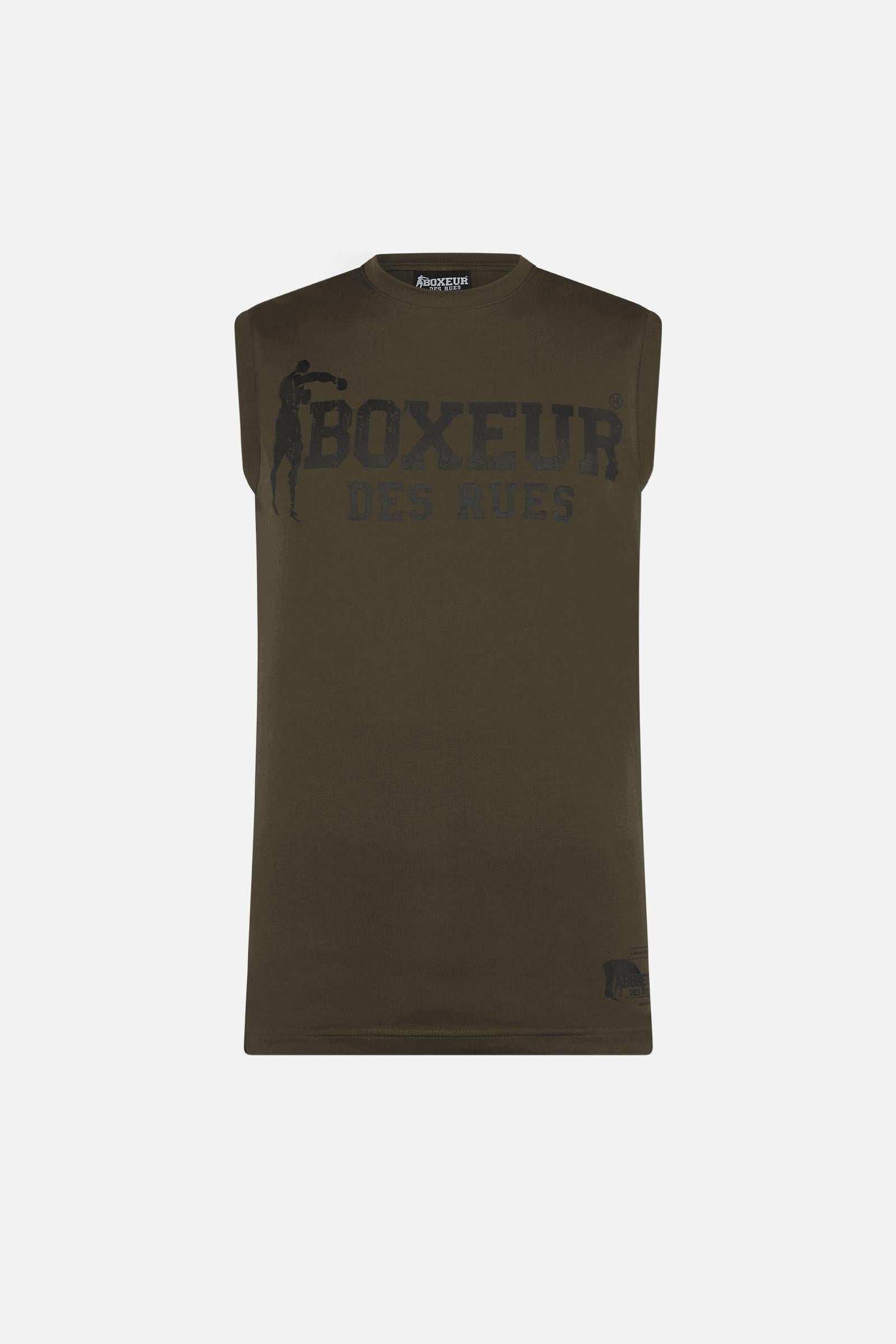 Canotta stampata Basic in Army Tops Boxeur des Rues   