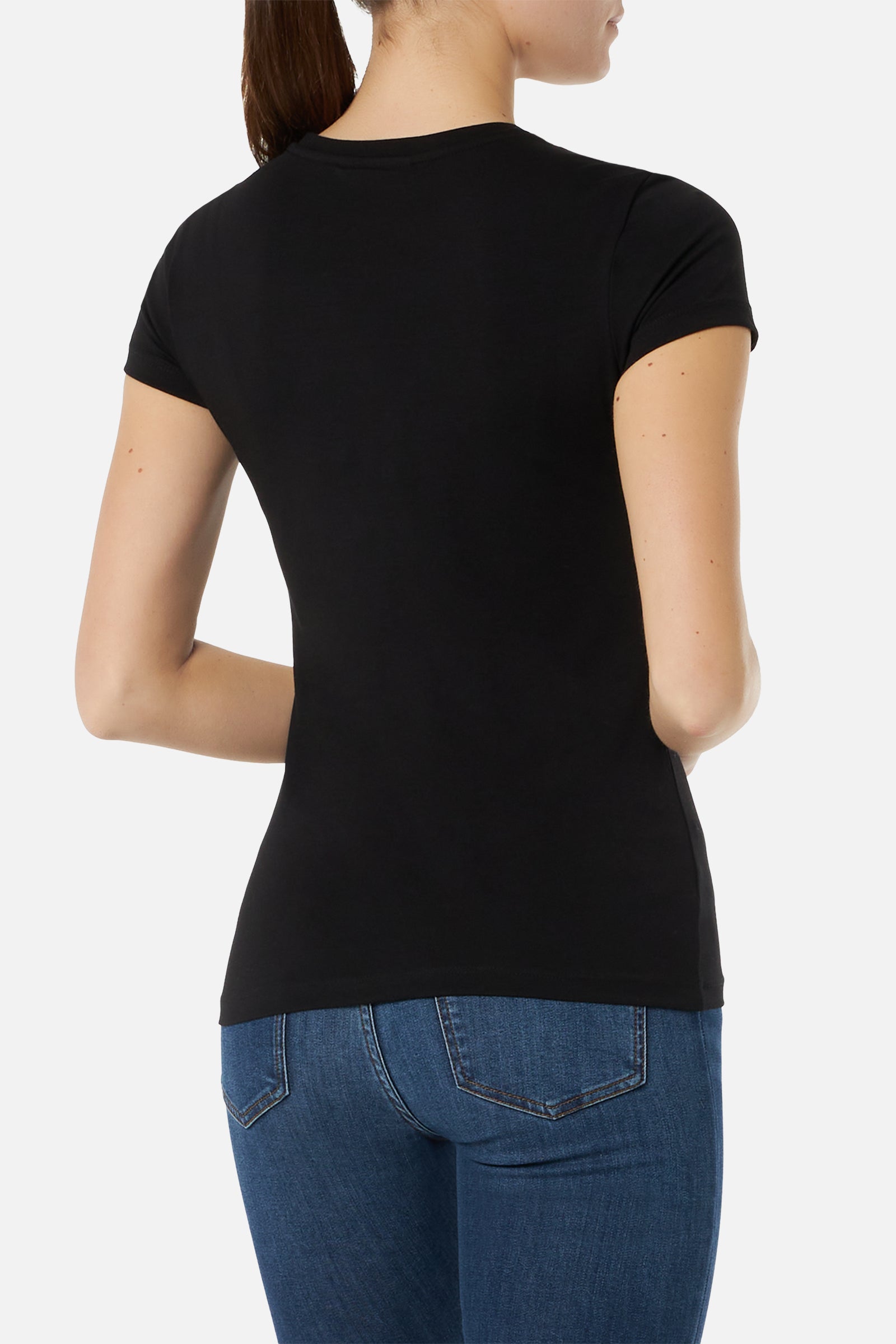 Maglietta basic con logo frontale in Nero T-Shirts Boxeur des Rues   