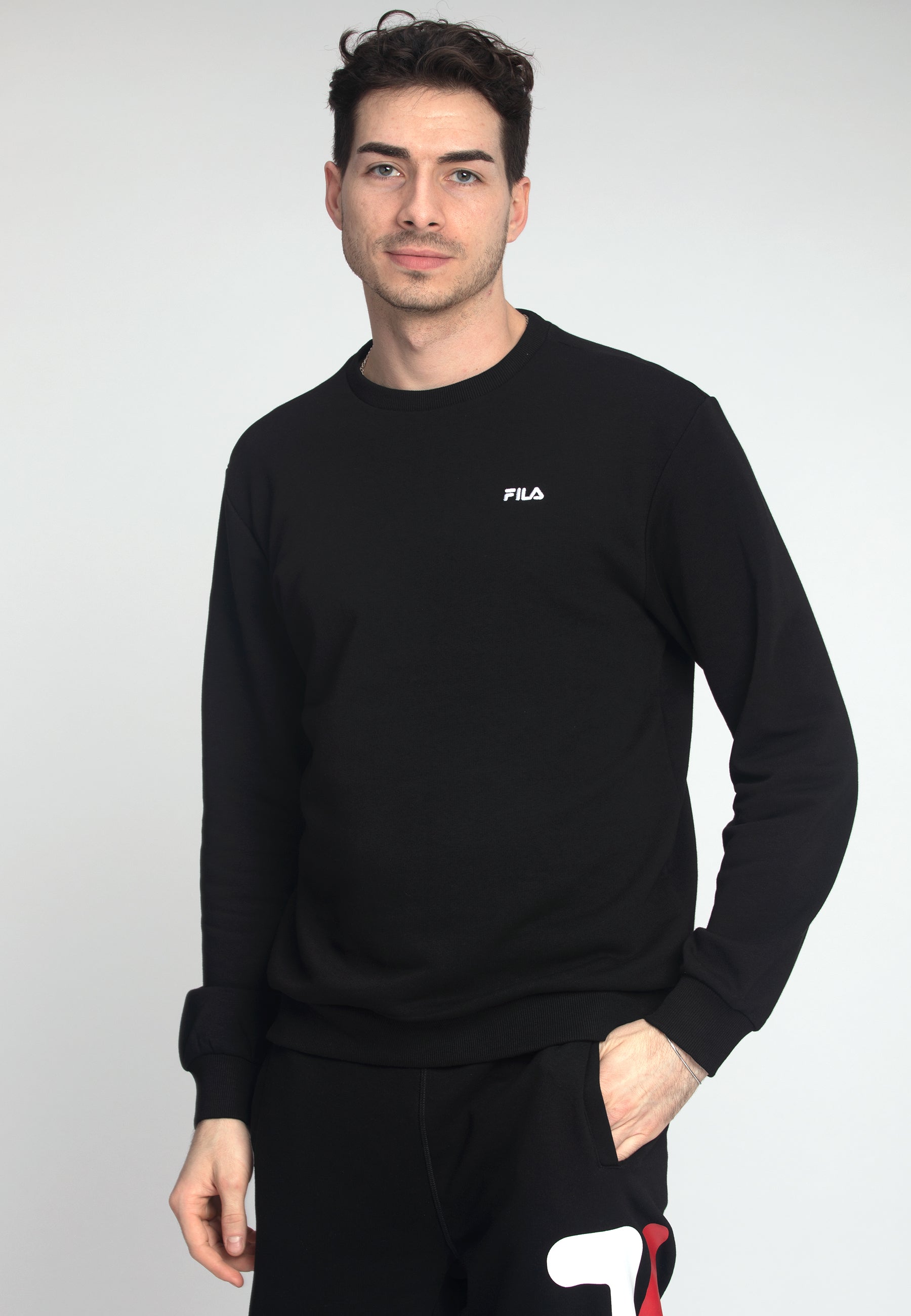 Felpa Brustem Crew Sweat in nero Fila   