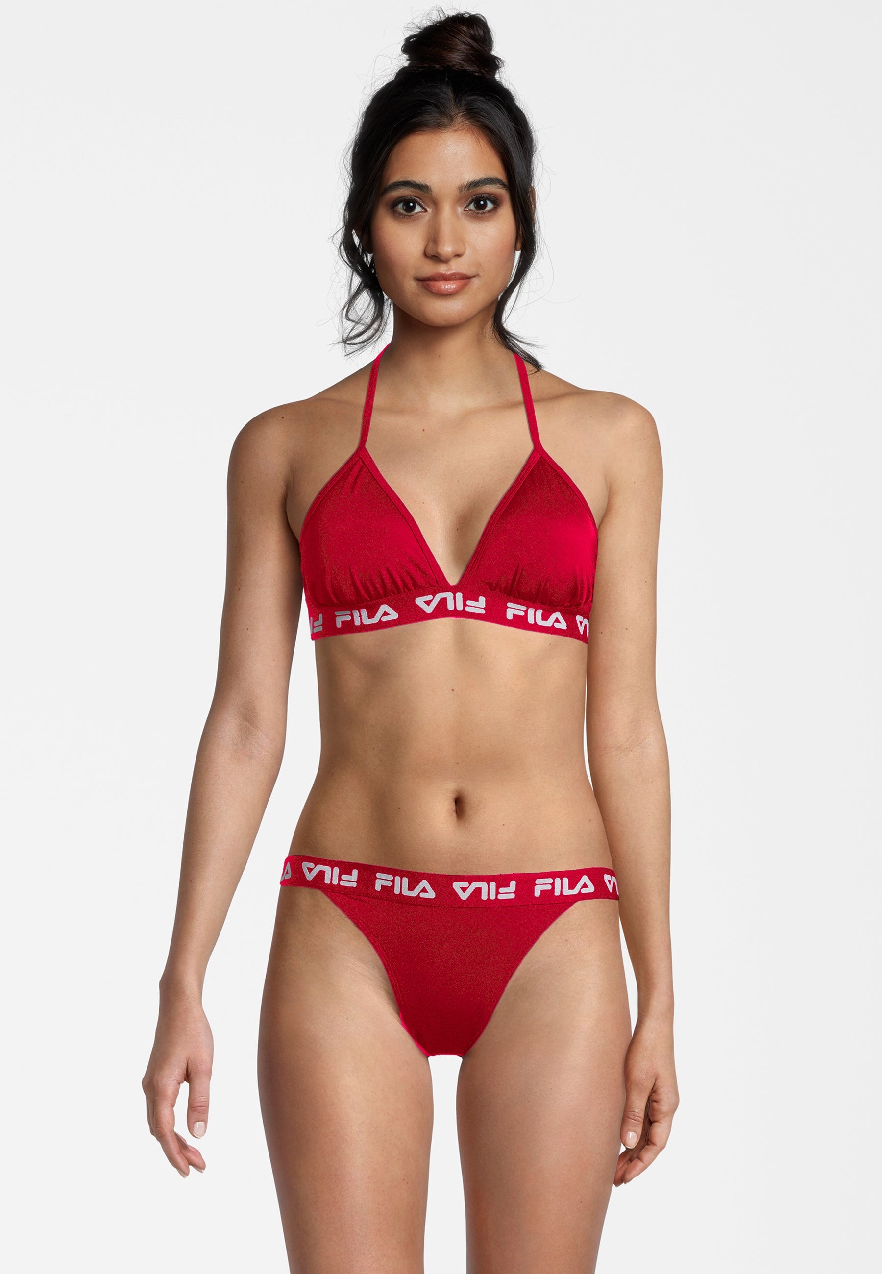 Bikini a triangolo con spacco in vero rosso Fila   