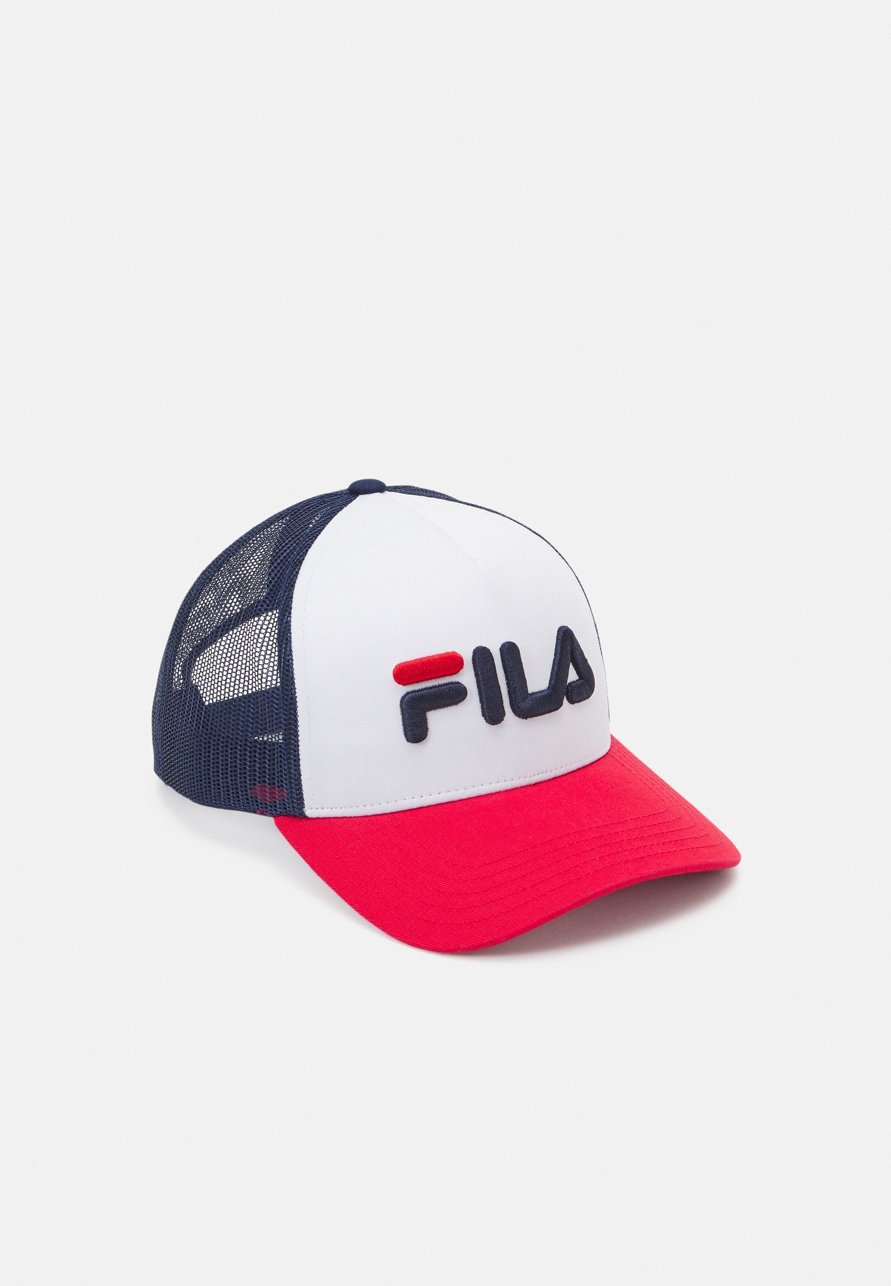 Beppu Trucker Cap Linear Logo Snap Back in rosso-bianco-blu Caps Fila   